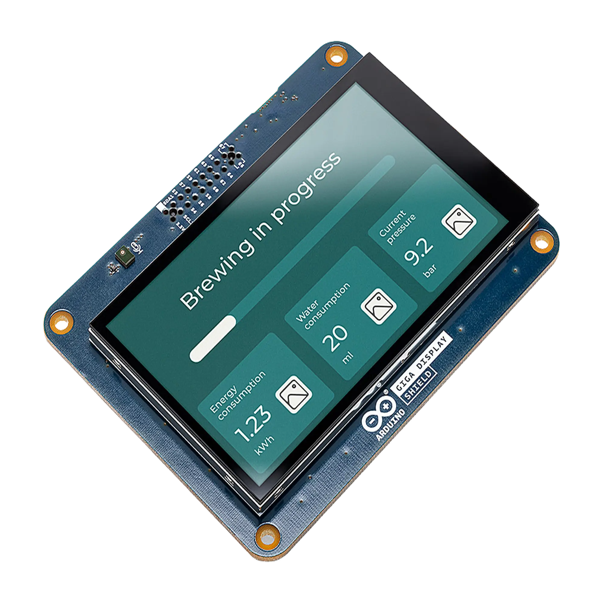 Shield Display Táctil Arduino GIGA / Pantalla TFT 3.97″ 480×800 / Touch Capacitivo 5 Puntos / IMU 6 Ejes BMI270 / Micrófono Digital MEMS / LED RGB / Compatible GIGA R1 WiFi