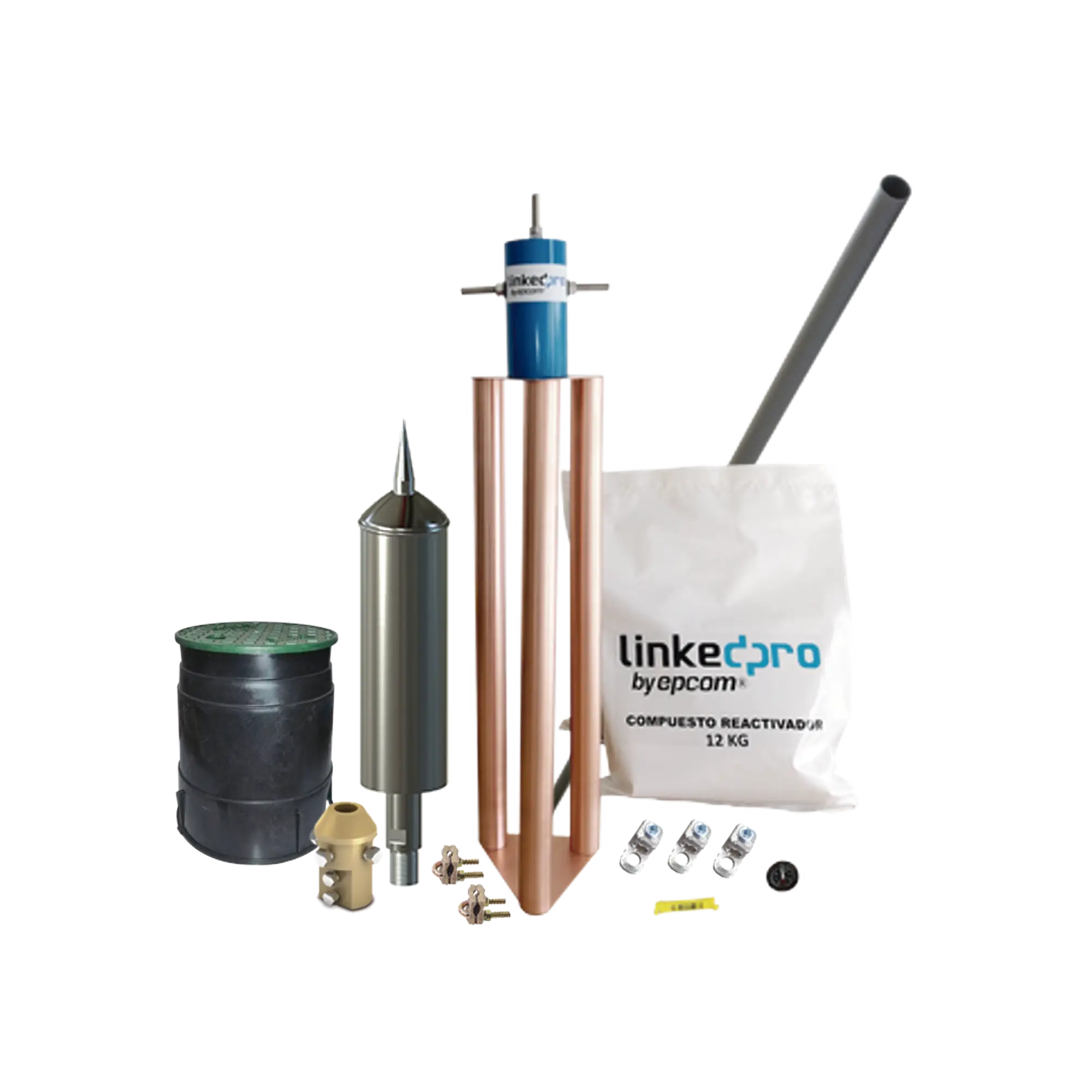 Kit Pararrayo PDC Flash Captor, Avance de Cebado:15 µs. Diámetro de Protección Máx: 70 m. Incluye Electrodo y Accesorios p/Torre.