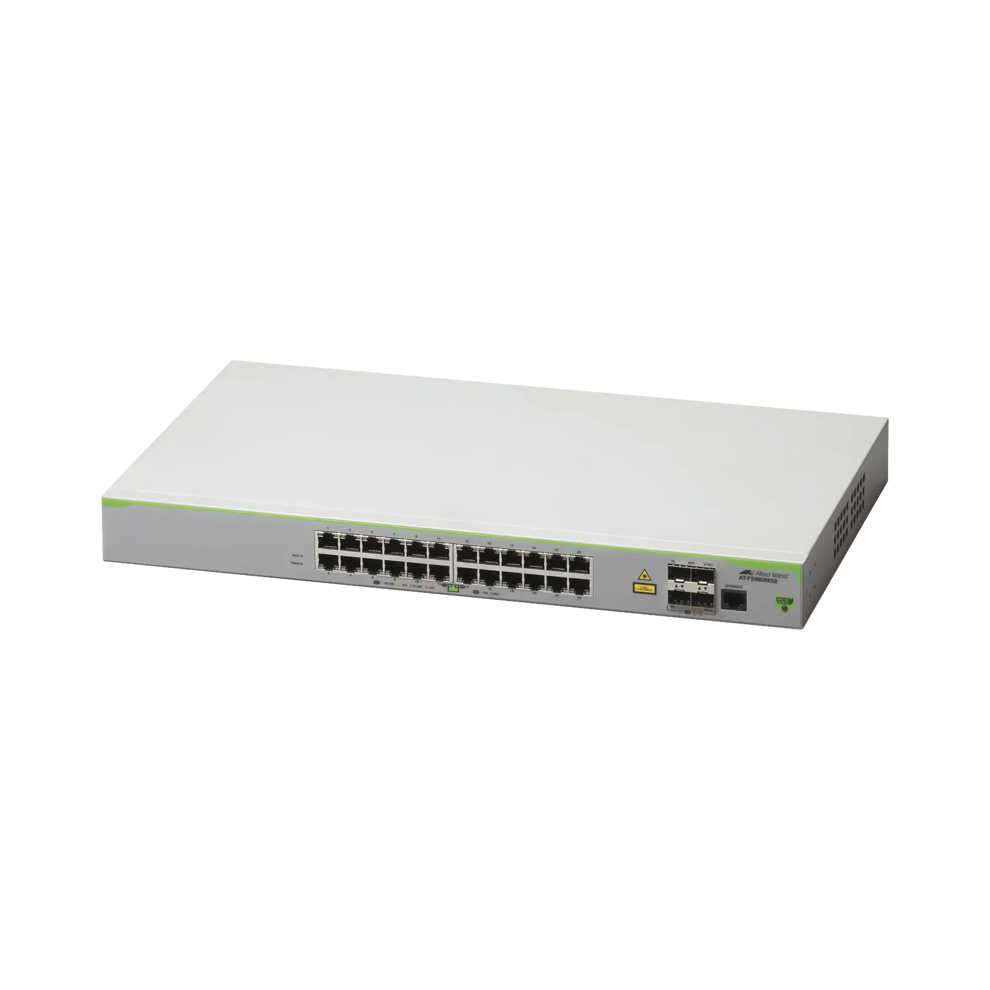 Switch Administrable CentreCOM FS980M, Capa 3 de 24 Puertos 10/100 Mbps + 4 SFP Gigabit