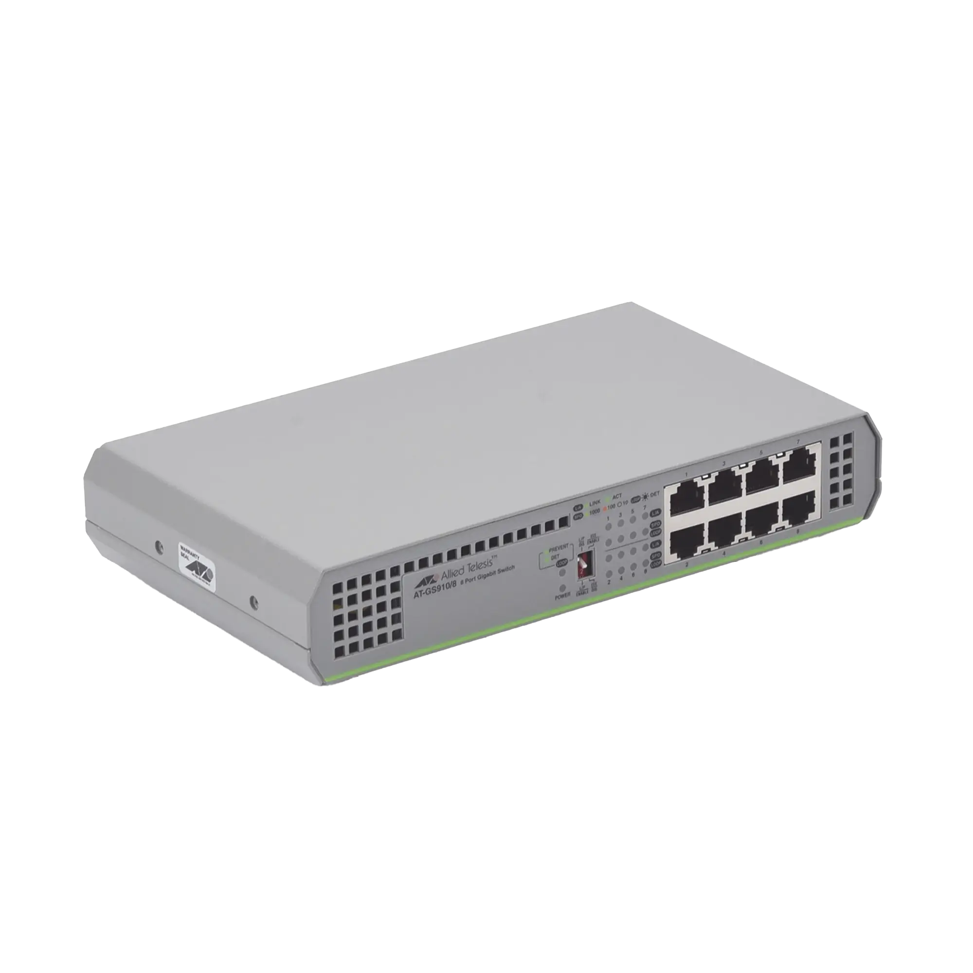 Switch Gigabit No Administrable, 8 Puertos 10/100/1000 Mbps fuente de alimentación interna