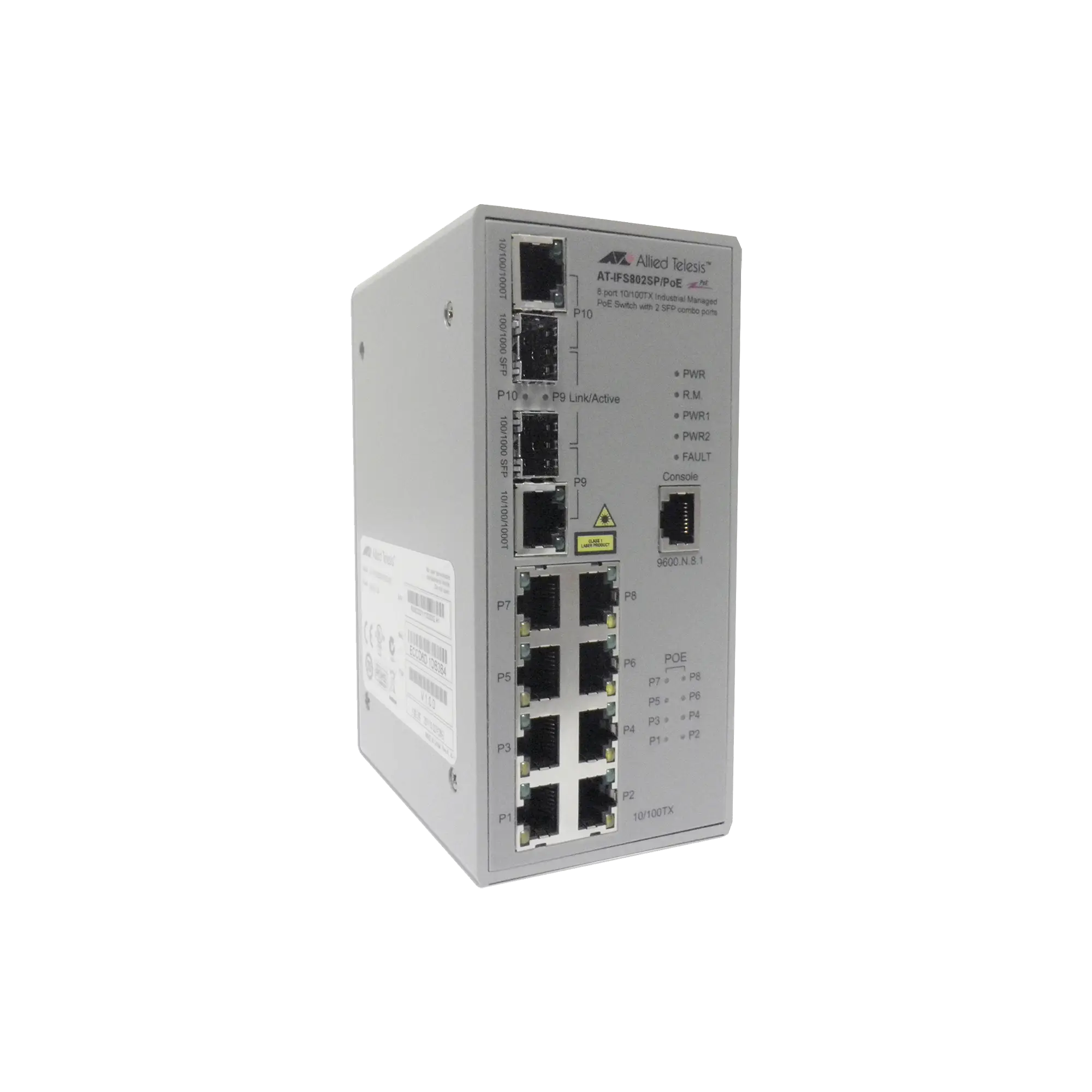 Switch Industrial PoE Administrable de 8 Puertos 10/100 Mbps + 2 Puertos SFP Combo, 120 W