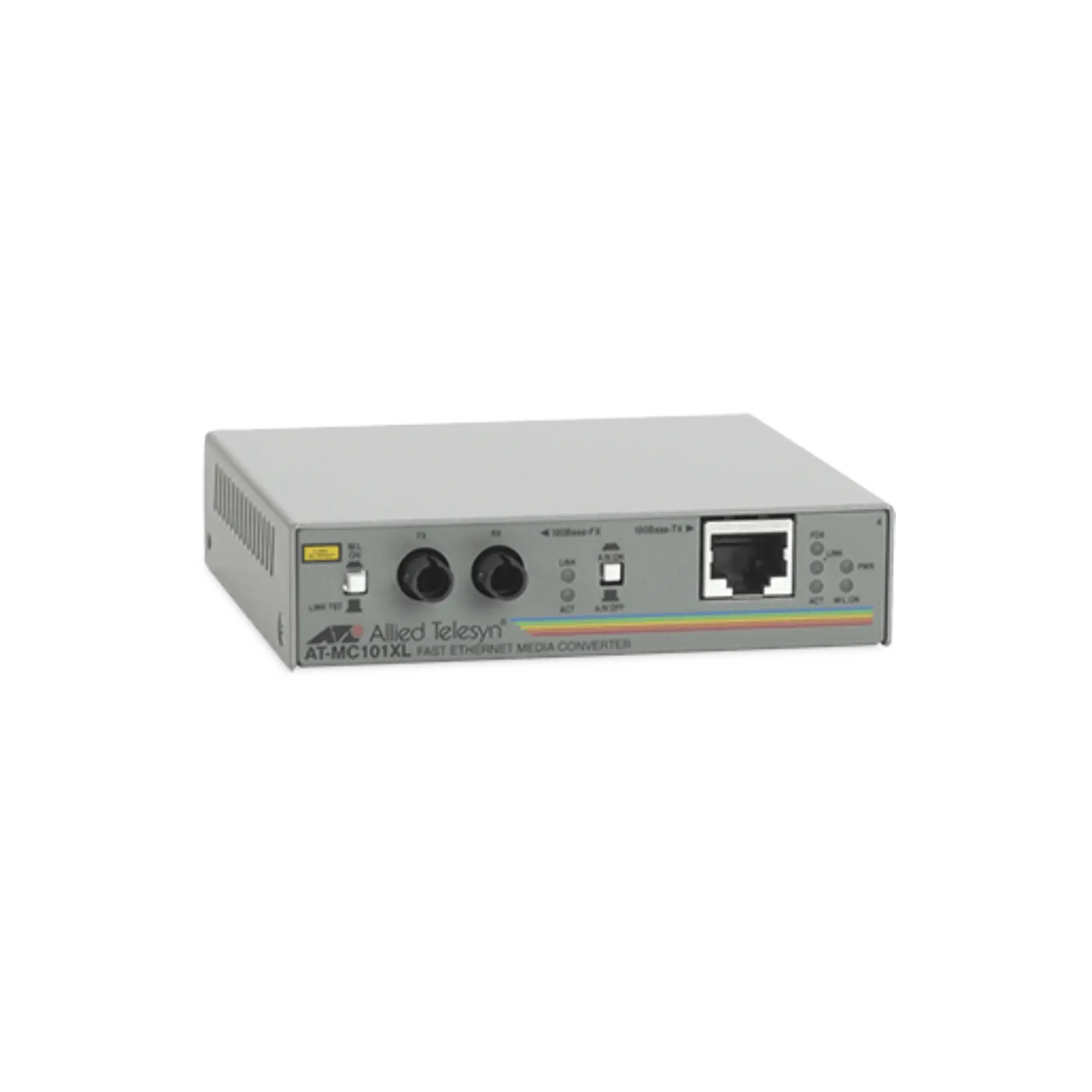 Convertidor de medios fast ethernet a fibra óptica, conector ST, multi-modo (MMF), hasta 2 km, adaptador de alimentación multiregión
