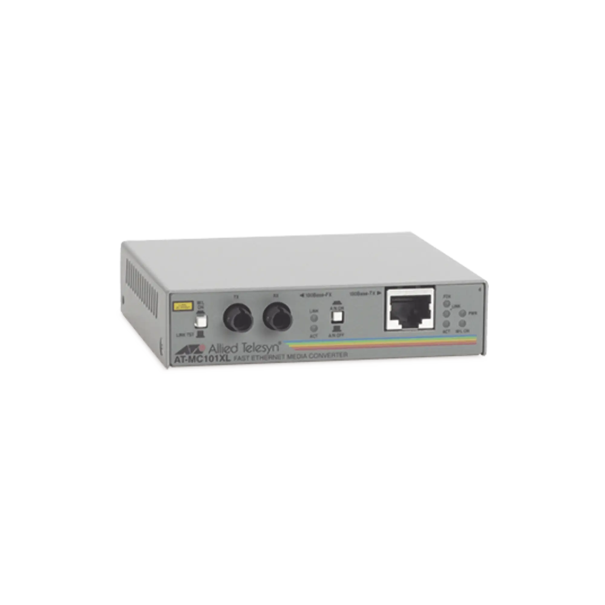Convertidor de medios fast ethernet a fibra óptica, conector ST, multi-modo (MMF), hasta 2 km, adaptador de corriente para Norte America, TAA Compliant