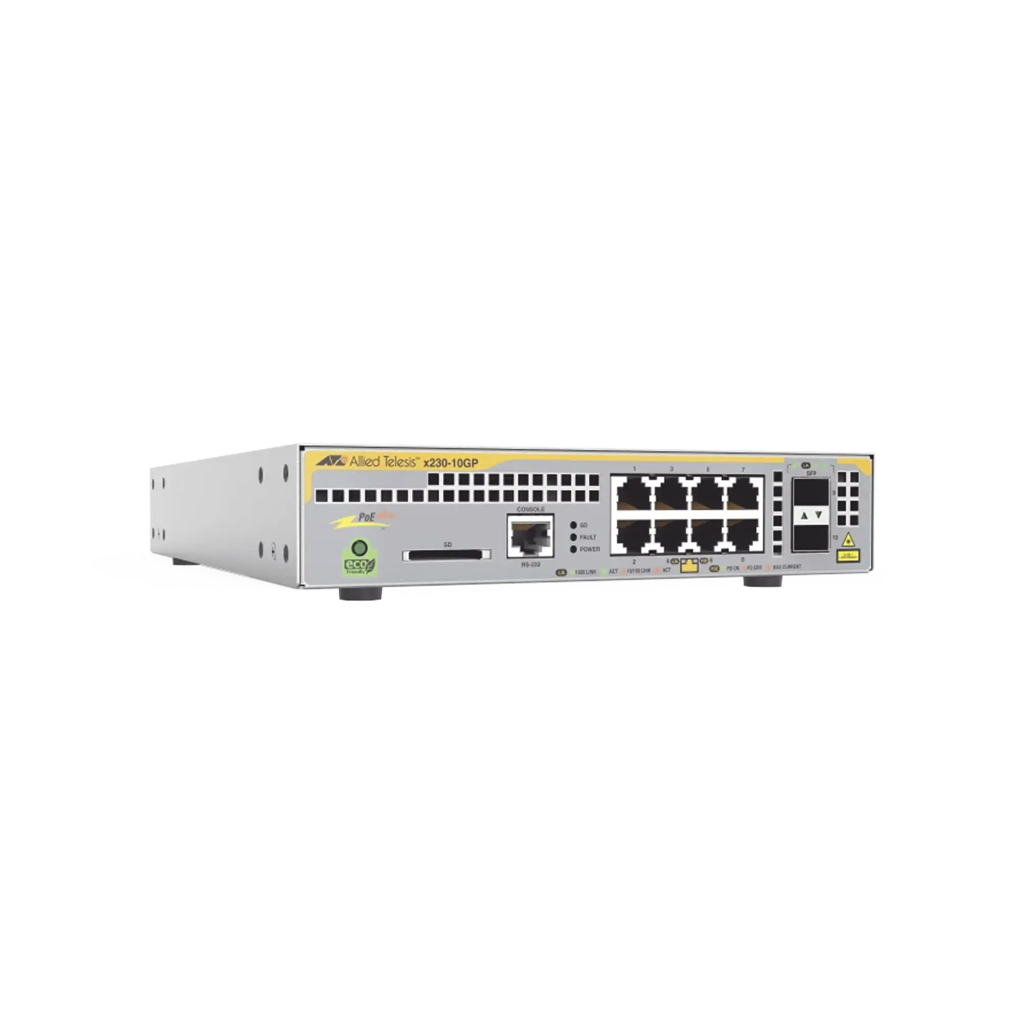 Switch PoE+ Administrable Capa 3 D/8 Ptos 10/100/1000 + 2 SFP Incluye Montaje AT-RKMT-J14