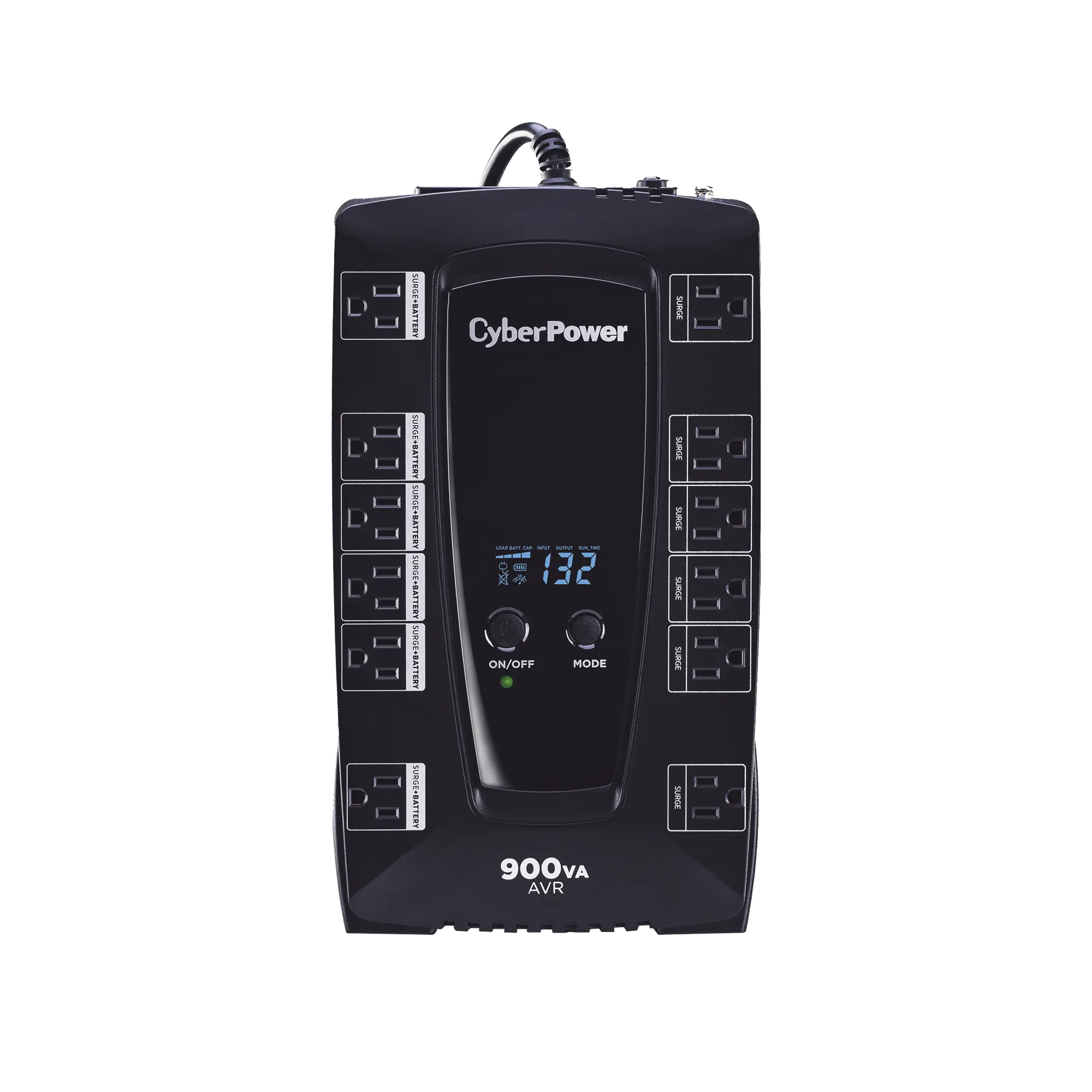 UPS de 900 VA/480 W, Topología Línea Interactiva, Entrada 120 Vca NEMA 5-15P, Tipo Gabinete Compacto, Con 12 Tomas NEMA 5-15R