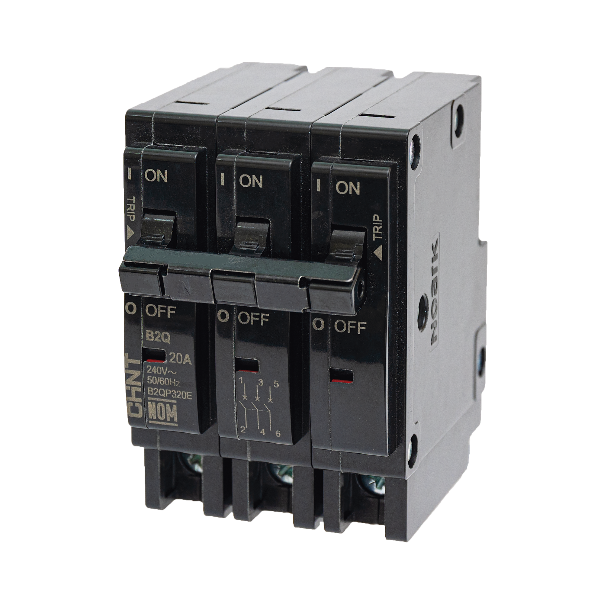MCB – Interruptor Termomagnético Enchufable, Serie: B2Q, 3P, 40A, 240V  (SKU:1002299)