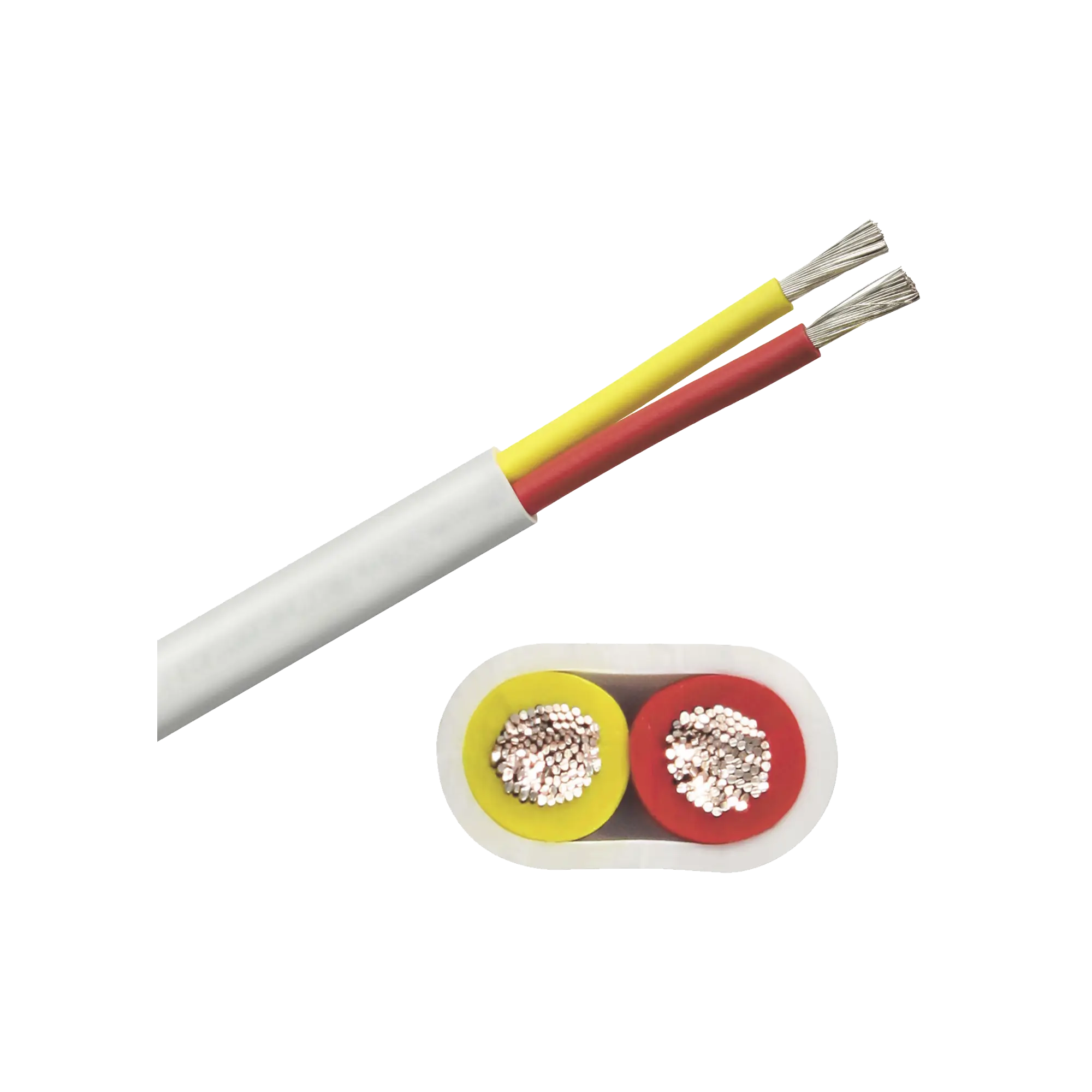 Rollo de cable plano grado marino calibre 10, de 2 conductores (rojo y amarillo) de 100 pies (30.48 m).