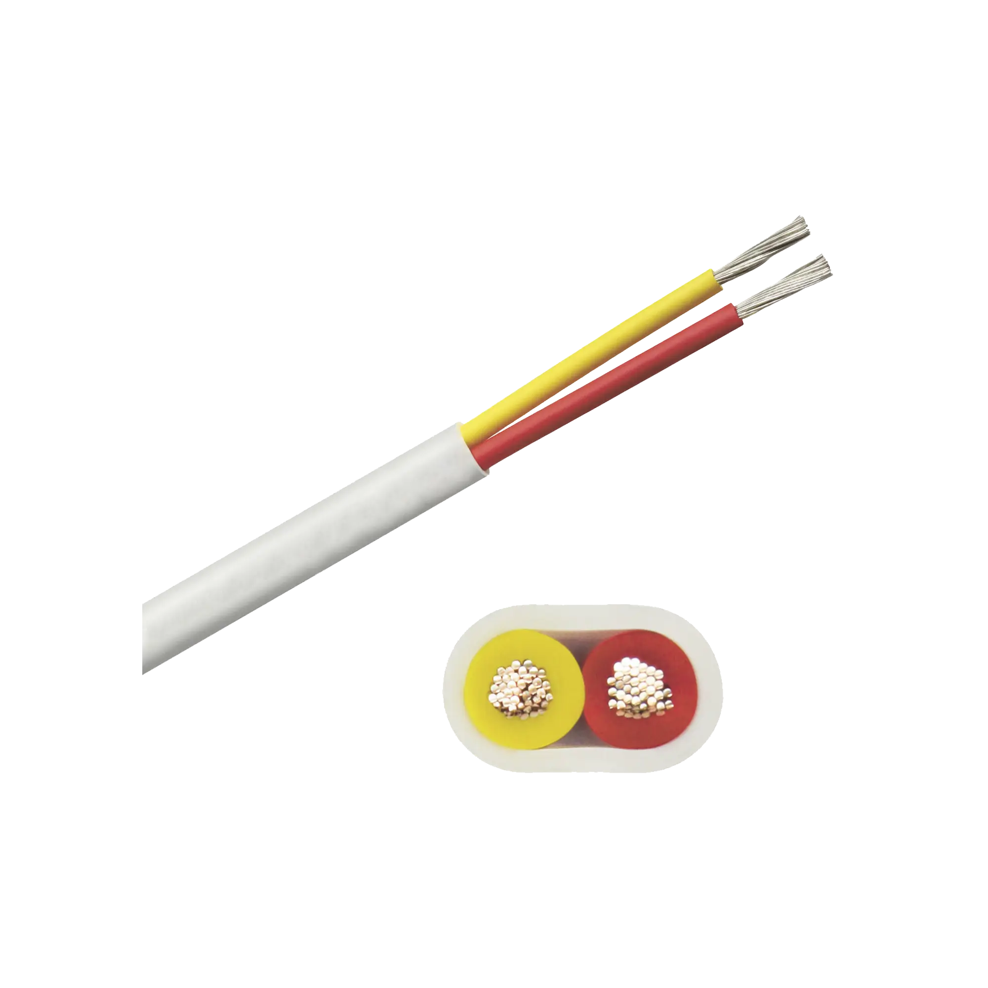 Rollo de cable plano grado marino calibre 14, de 2 conductores (rojo y amarillo) de 100 pies (30.48 m).
