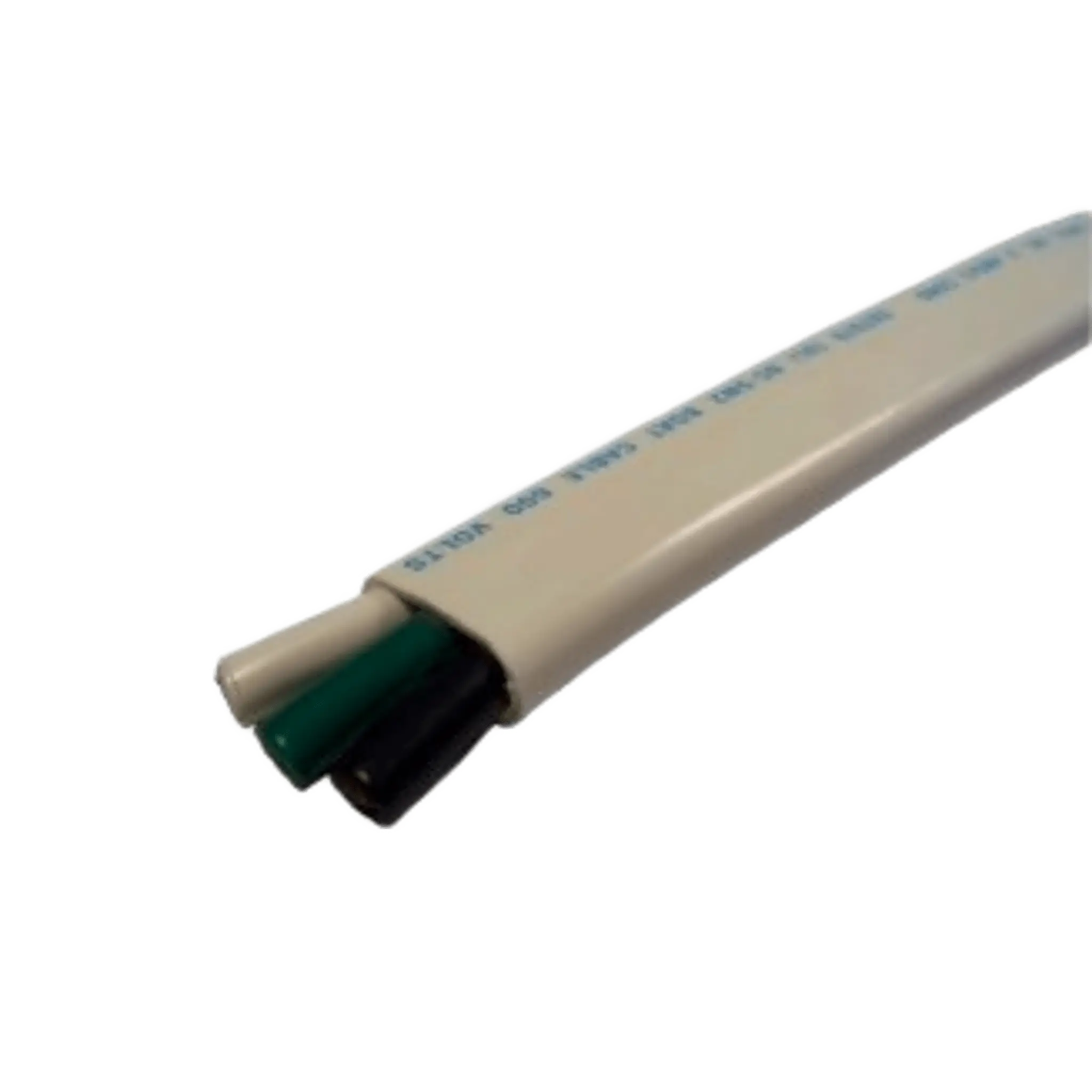 Cable Marino Cobra 14/3 Triplex / 100 Pies (30.48 m) / Calibre 14 / Negro, Blanco y Verde / Chaqueta Blanca Retardante de Llama / Clase K Cobre Estañado / 600V / 105°C Seco y 75°C Húmedo / Cumple UL 1426, UL Listed BC-5W2, ABYC y US