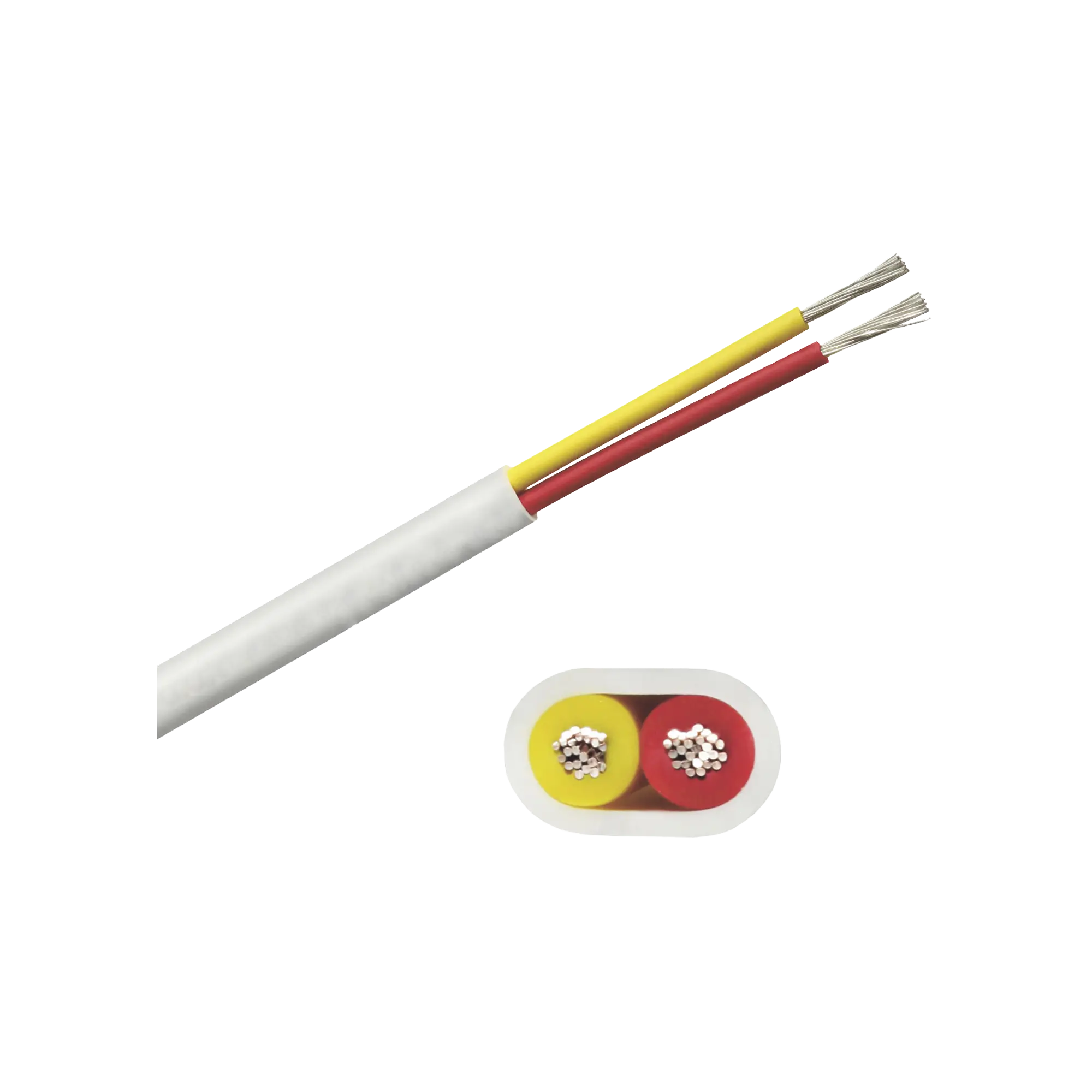 Rollo de cable plano grado marino calibre 16, de 2 conductores (rojo y amarillo) de 100 pies (30.48 m).
