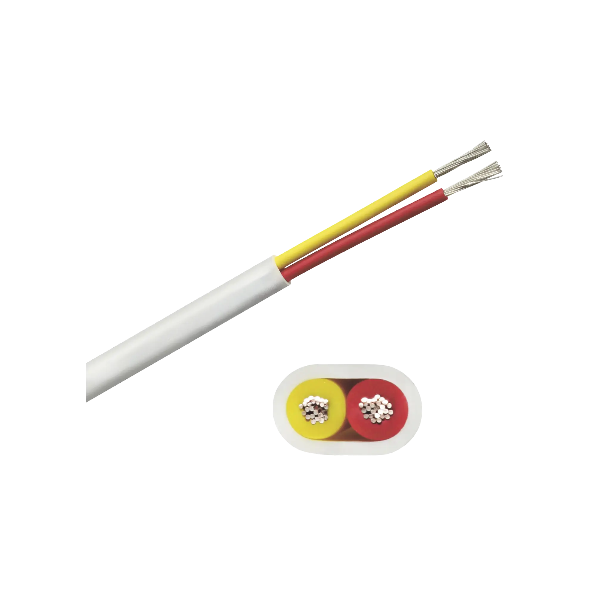 Rollo de cable plano grado marino calibre 16, de 2 conductores (rojo y amarillo) de 500 pies (152.4 m).