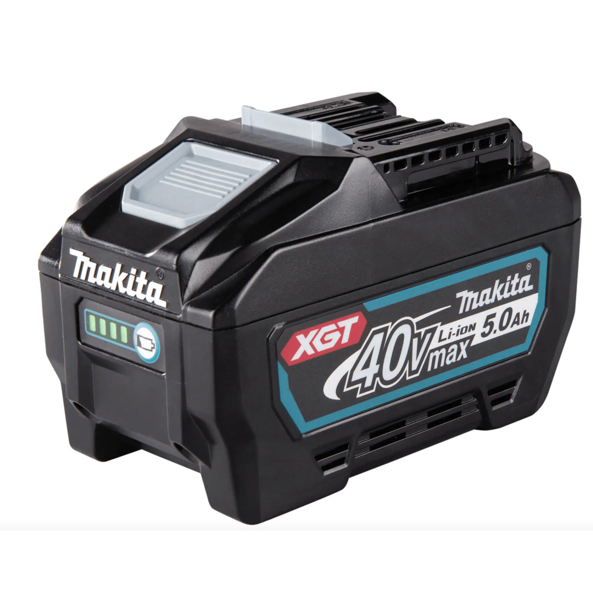 Batería LXT Litio-Ion de 40V 5.0 Ah, con indicador de nivel de carga.