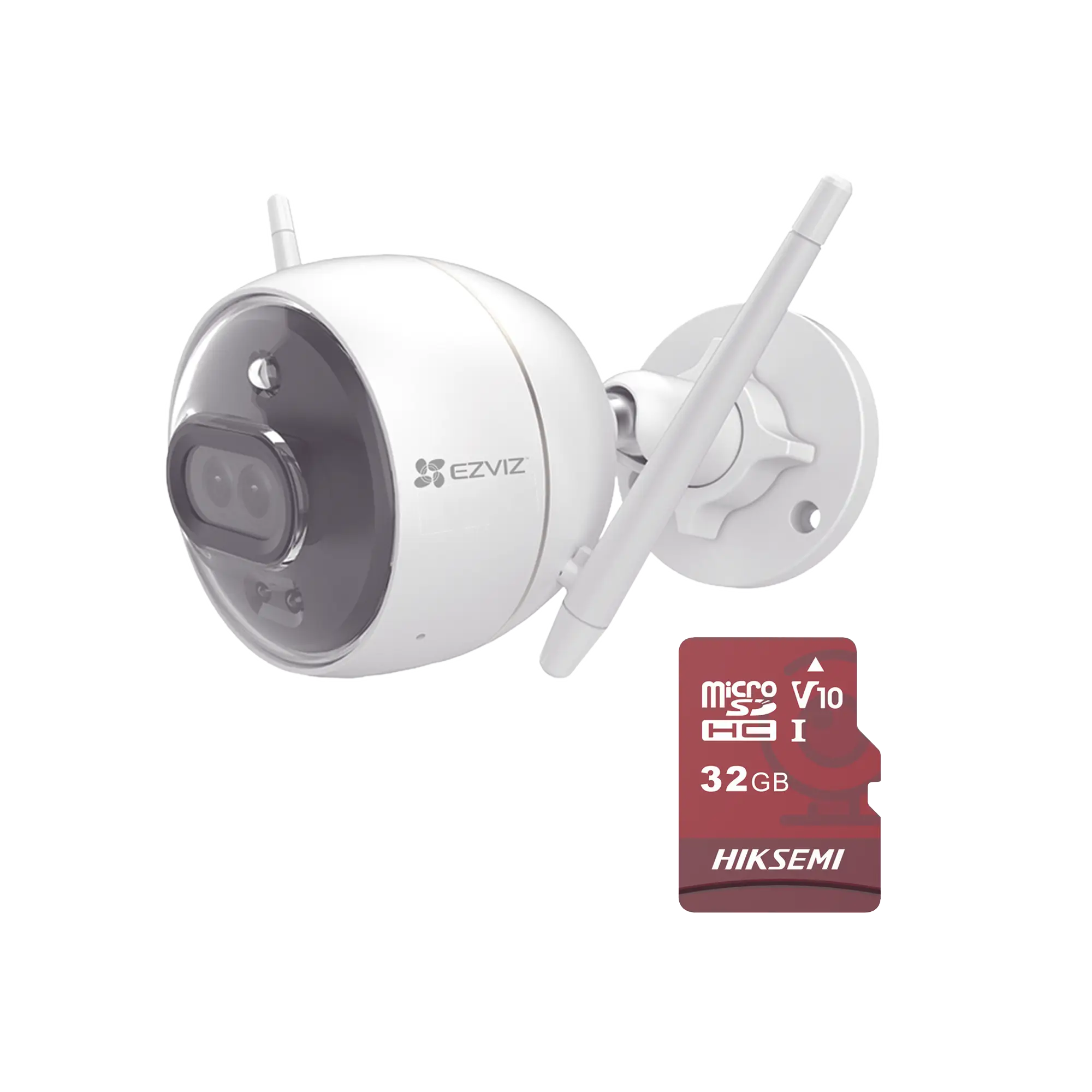 Kit de Camara WiFi y Memoria Micro SD / Incluye 1 Pieza C3X y 1 Memoria MicroSD 32GB / Audio de Dos Vías / Colores en Oscuridad / Detección Humana y de Vehículo