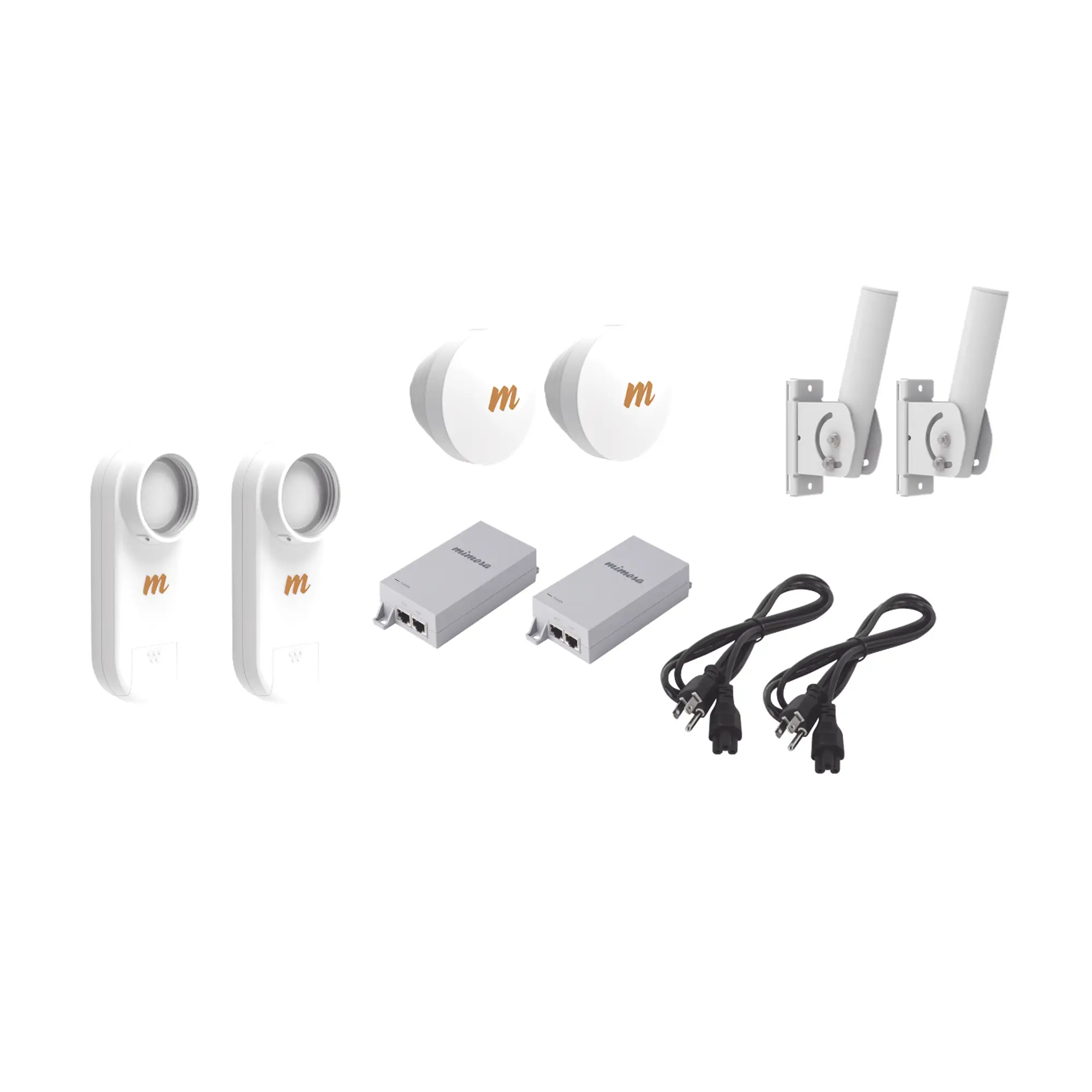 Kit de 2 radios C5X con 2 antenas de (16 dBi), rango de frecuencia extendida (4.9 a 6.4 GHz), incluye inyector POE, cable de alimentaci贸n y 2 FLEXIMOUNT-XL para alineaci贸n, distancia de hasta 6 km