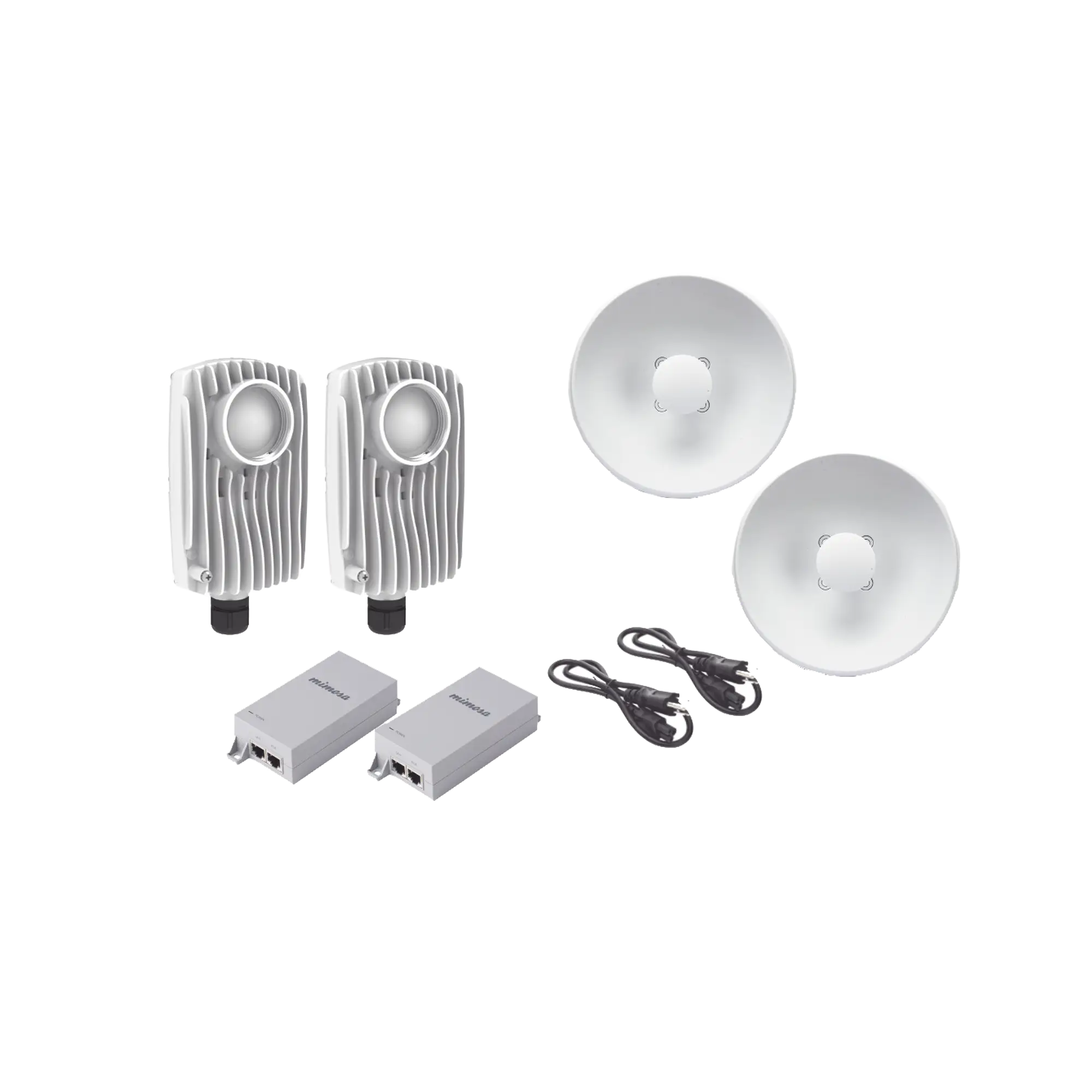 Kit de 2 radios C6X con 2 antenas de (25 dBi), rango de frecuencia extendida (5.1 a 6.4 GHz), incluye inyector POE, cable de alimentaci贸n y 2 FLEXIMOUNT-XL para alineaci贸n, distancia de hasta 3 km