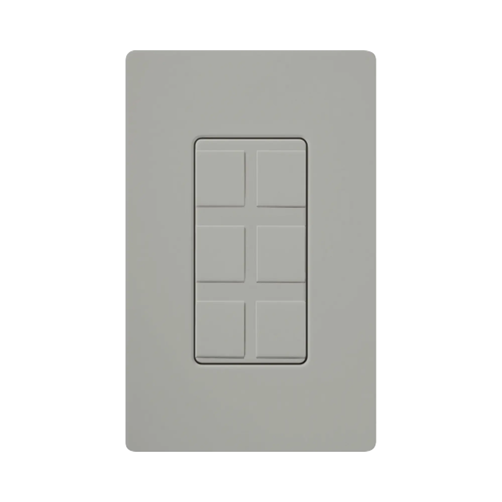 Placa de 6 puertos color gris