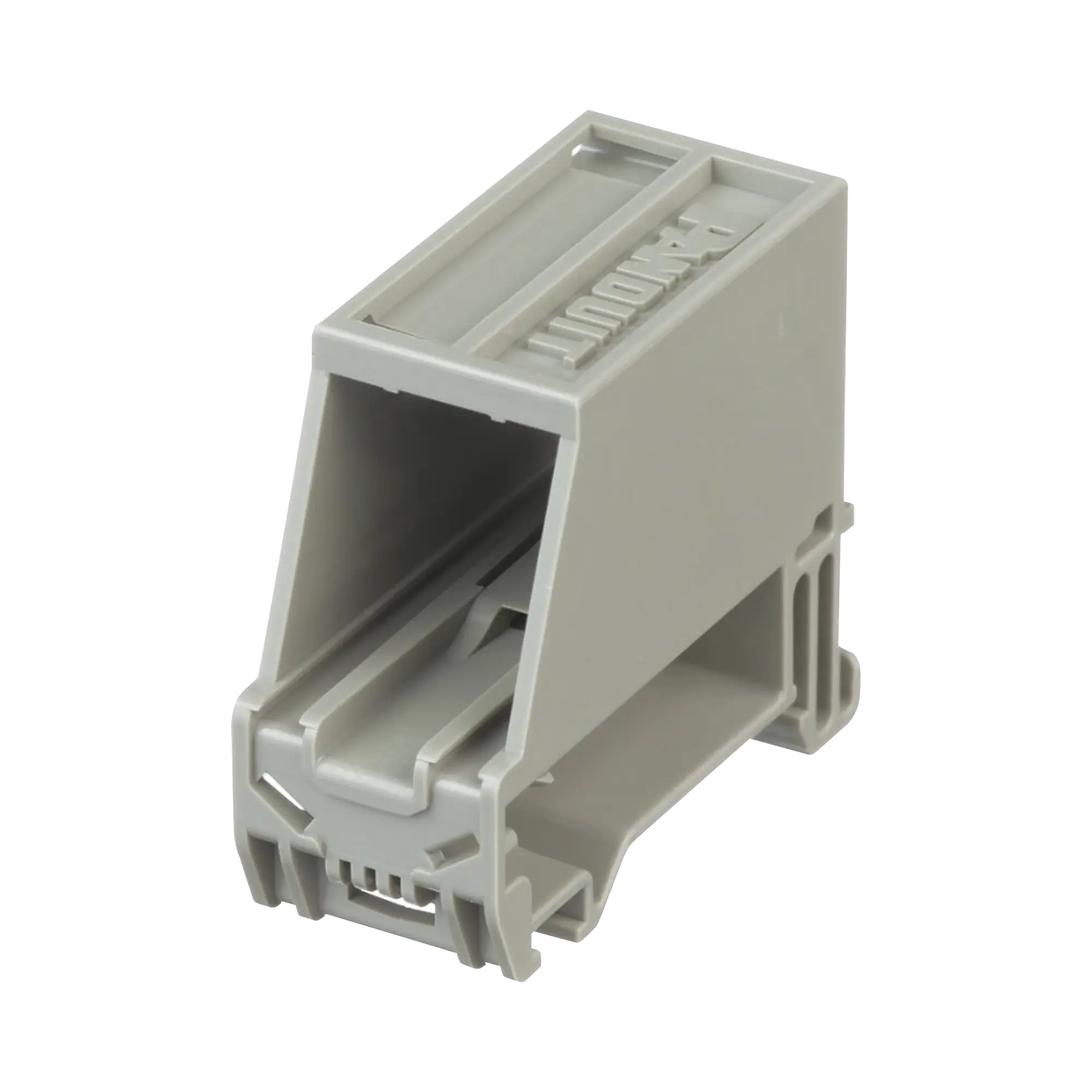 Adaptador de 1 Puerto, Para Conectores Tipo Mini-Com, Montaje en Riel Din Estándar de 35mm, Color Gris Internacional