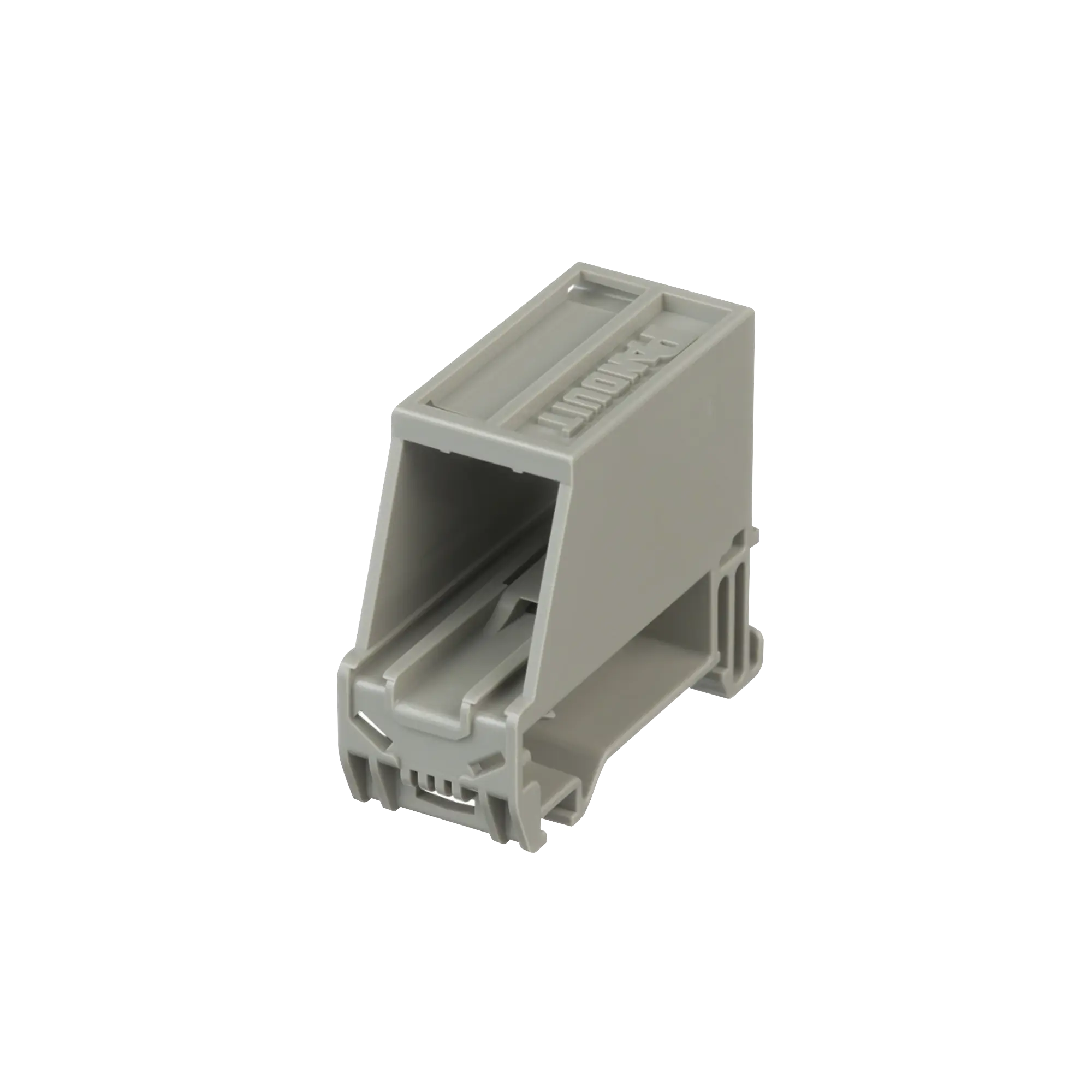 Adaptador de 1 Puerto, Para Conectores Tipo Mini-Com, Blindado, Montaje en Riel Din Estándar de 35mm, Color Gris Internacional