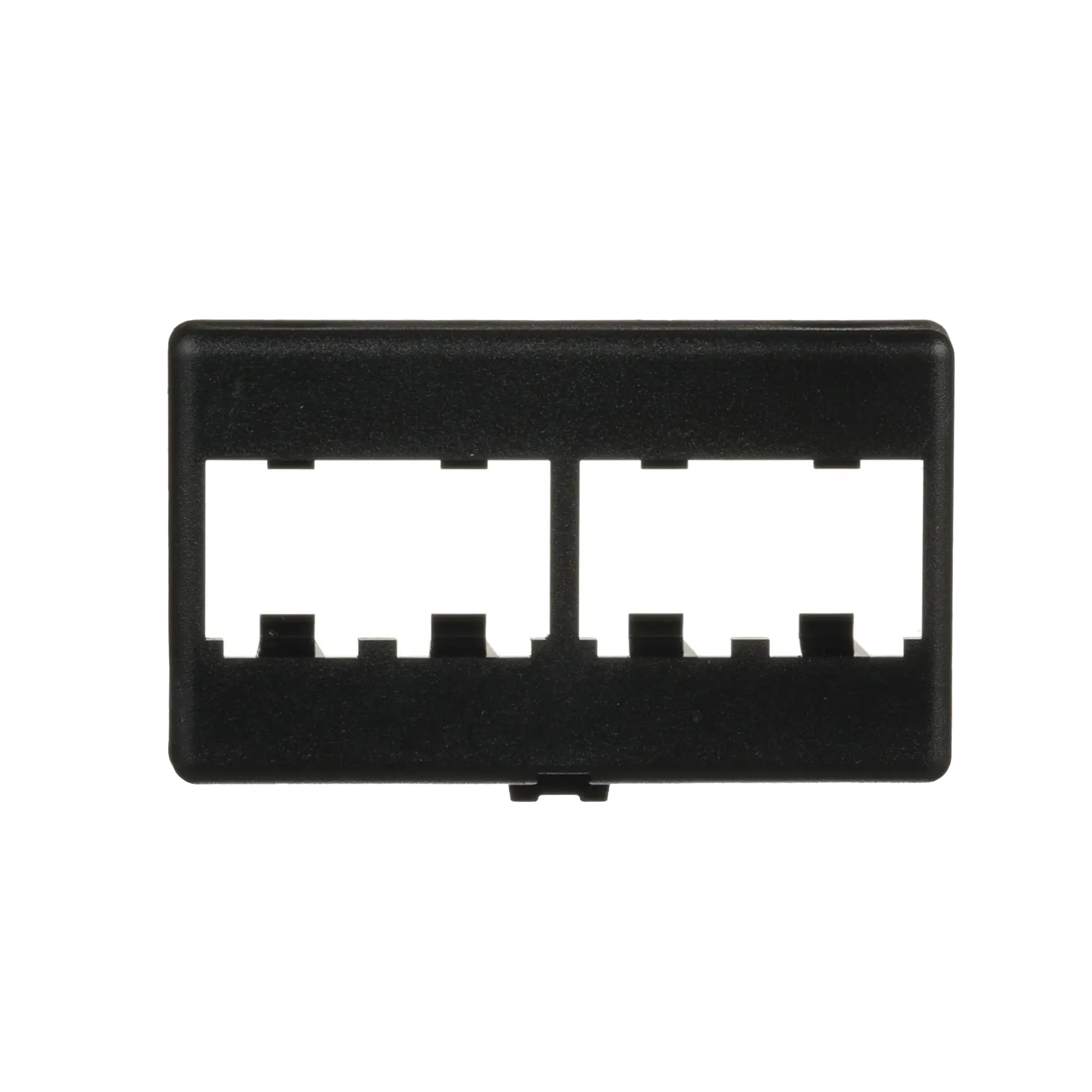 Placa de Mobiliario Modular Estándar, Salidas Para 4 Puertos Mini-Com, Color Negro