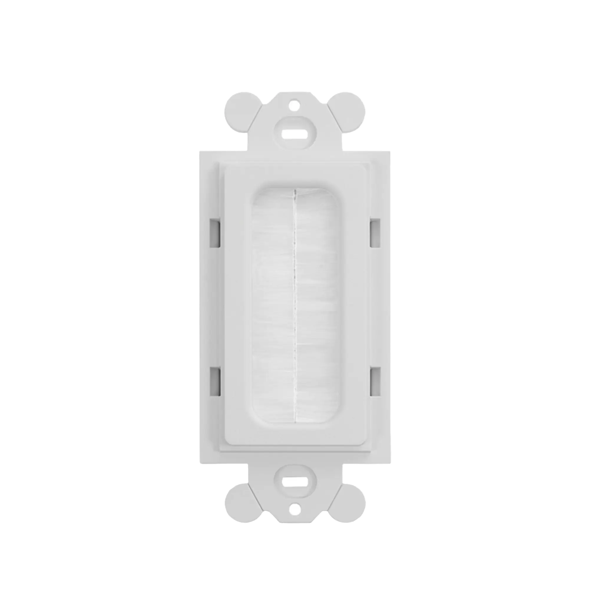 Placa de Pared Pasacables Tipo Cepillo, Estándar GFCI, Material ABS, Color Blanco