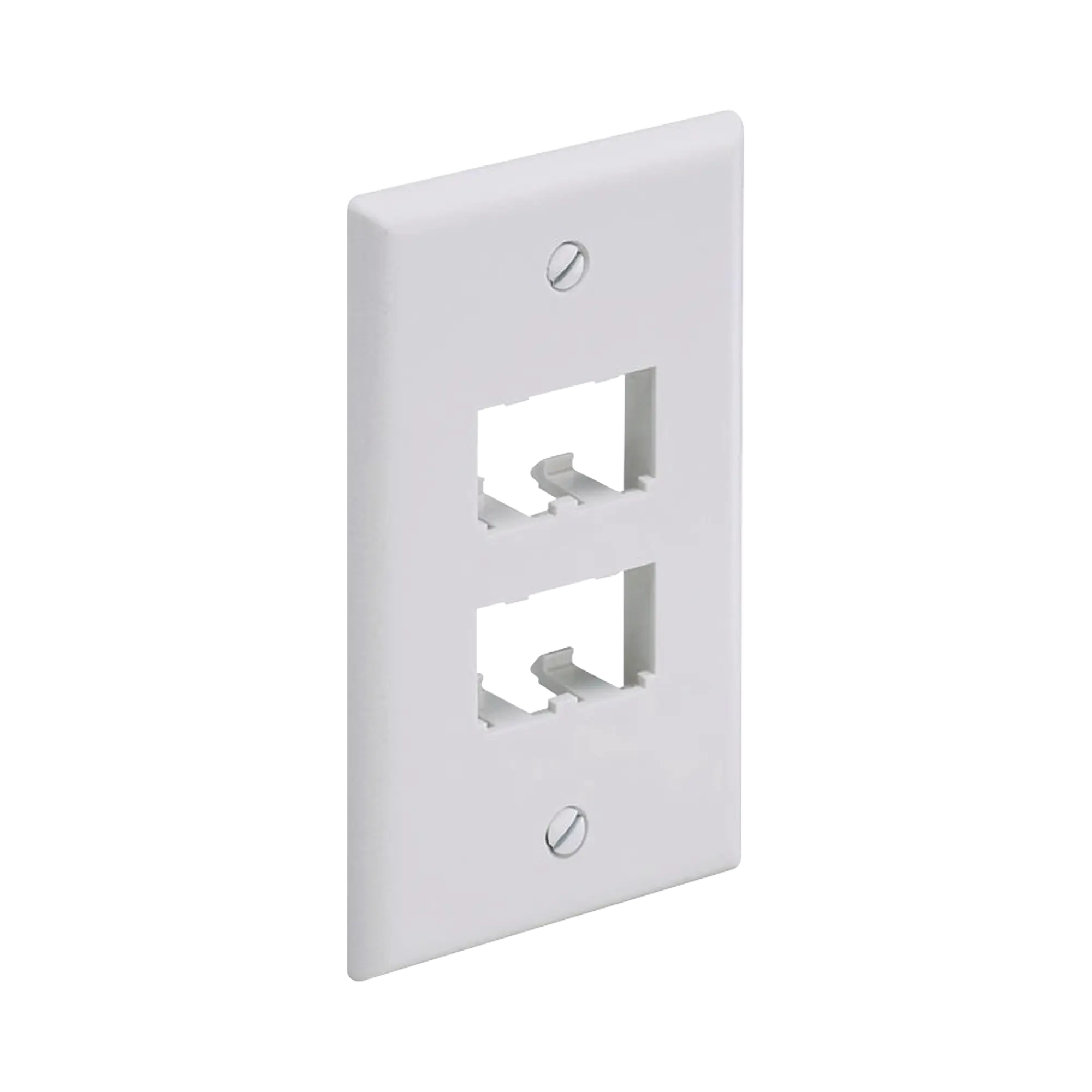 Placa de Pared Vertical Clásica, Salida Para 4 Puertos Mini-Com, Color Blanco Mate