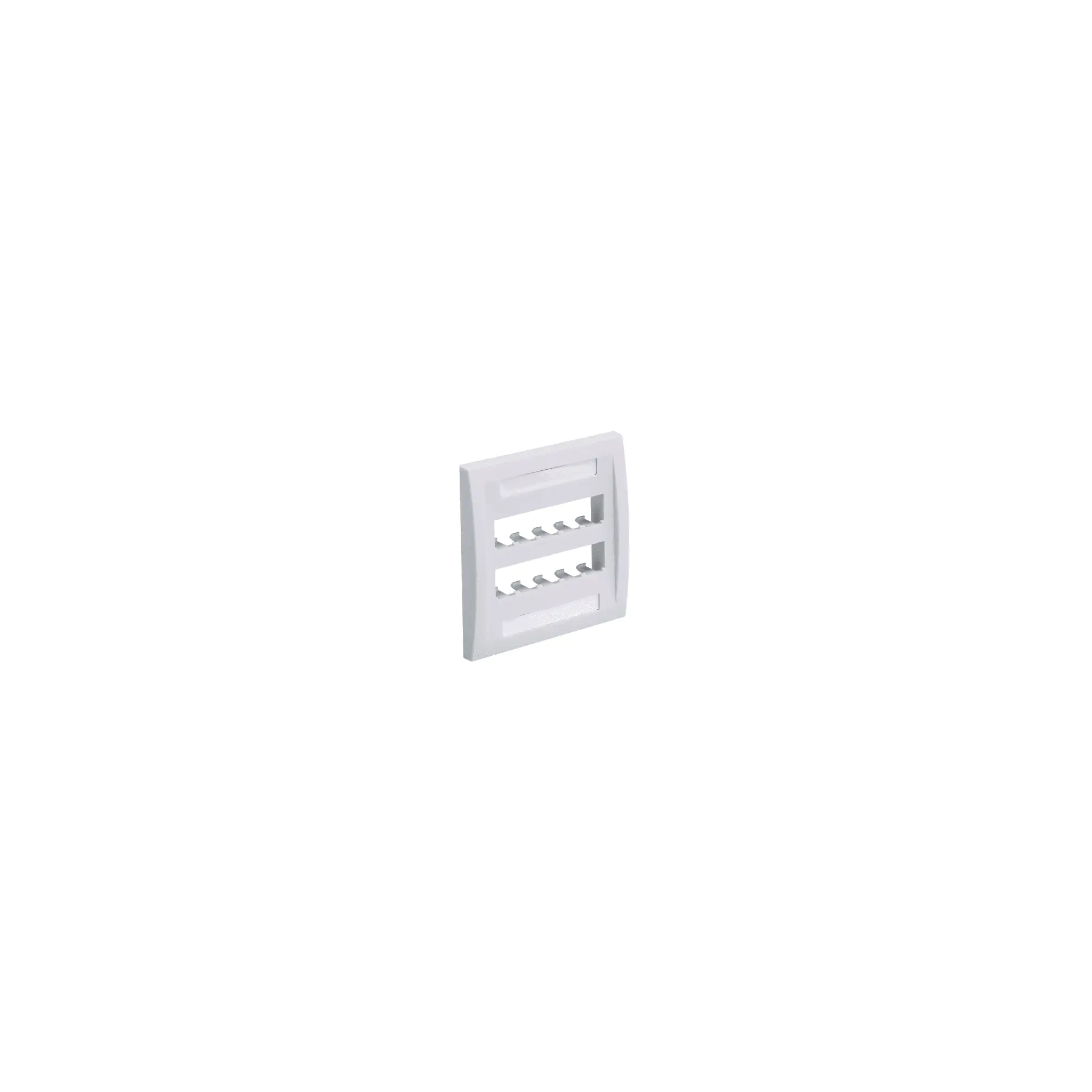 Placa de Pared Vertical Ejecutiva, Salida Para 10 Puertos Mini-Com, Con Espacios Para Etiquetas, Color Blanco Mate