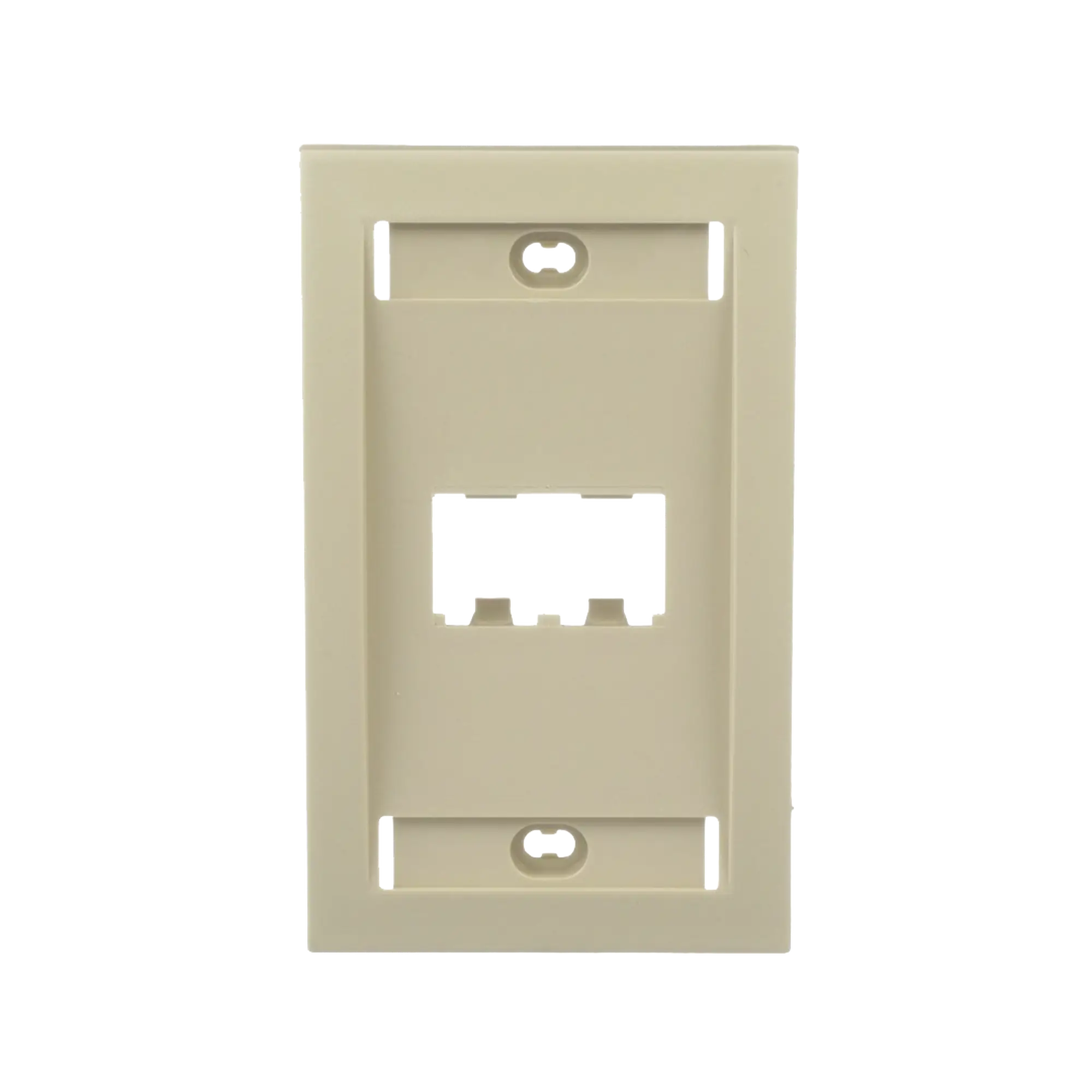 Placa de Pared Vertical Ejecutiva, Salida Para 2 Puertos Mini-Com, Con Espacios Para Etiquetas, Color Marfil