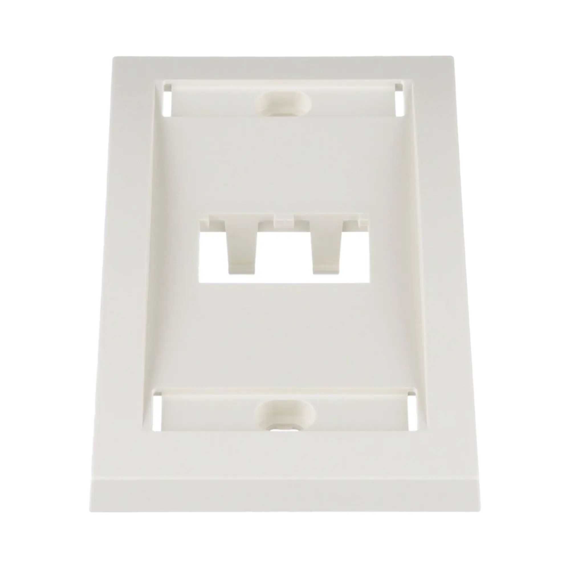 Placa de Pared Vertical Ejecutiva, Salida Para 2 Puertos Mini-Com, Con Espacios Para Etiquetas, Color Blanco Mate