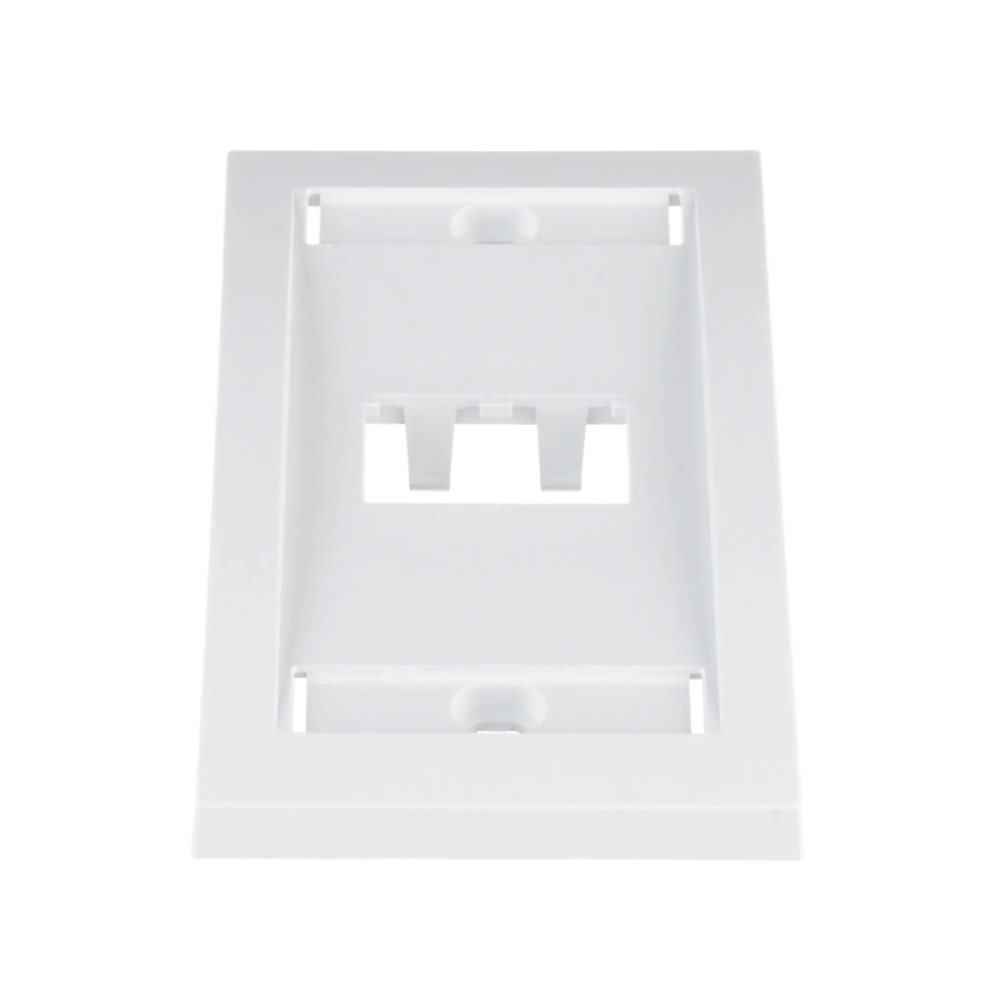 Placa de Pared Vertical Ejecutiva, Salida Para 2 Puertos Mini-Com, Con Espacios Para Etiquetas, Color Blanco