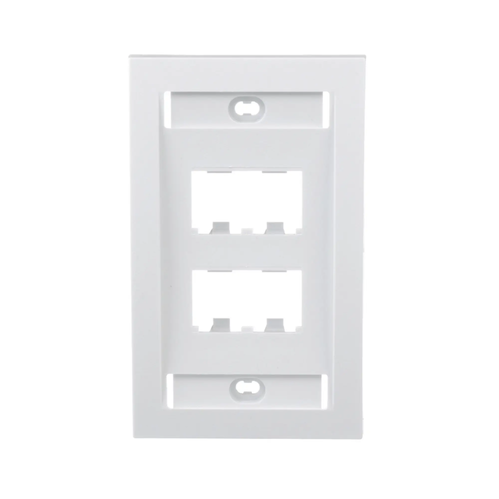 Placa de Pared Vertical Ejecutiva, Salida Para 4 Puertos Mini-Com, Con Espacios Para Etiquetas, Color Blanco