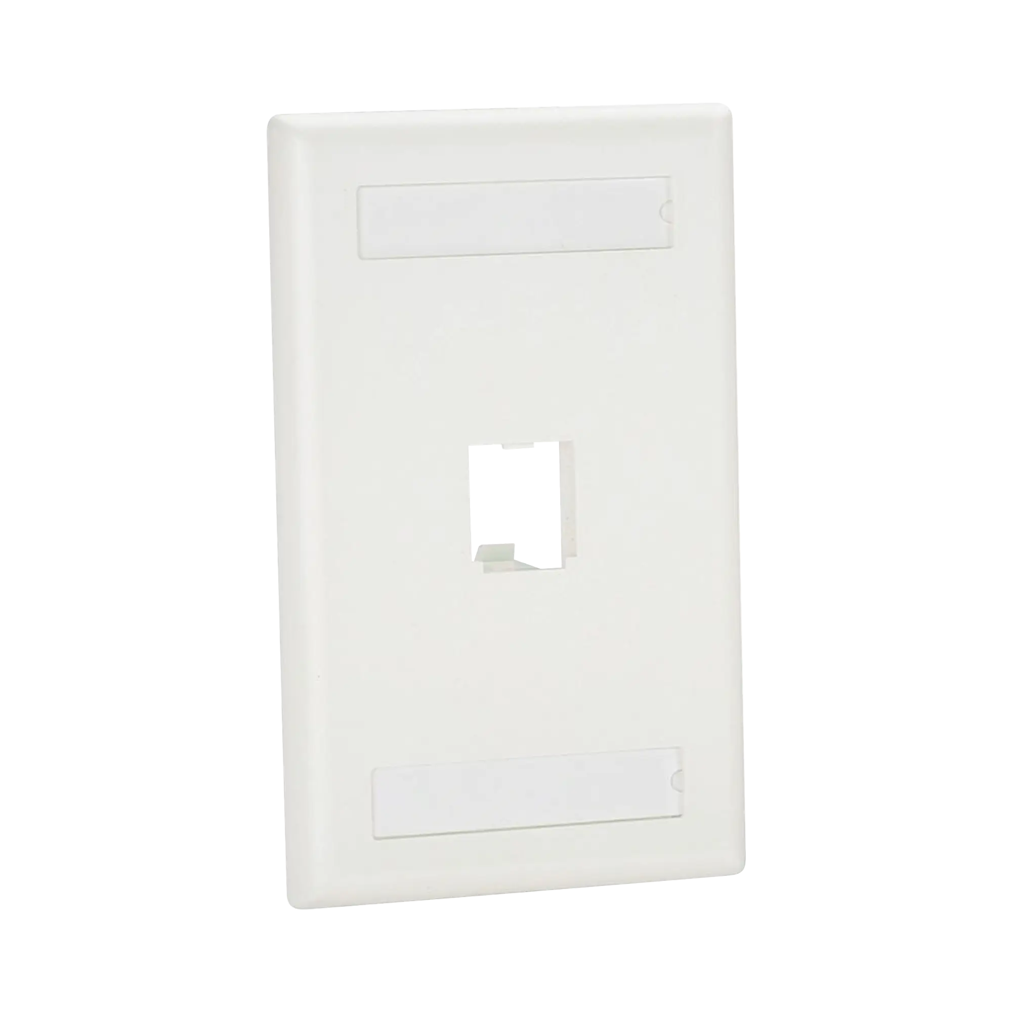 Placa de Pared Vertical Clásica, Salida Para 1 Puerto Mini-Com, Con Espacios Para Etiquetas, Color Blanco