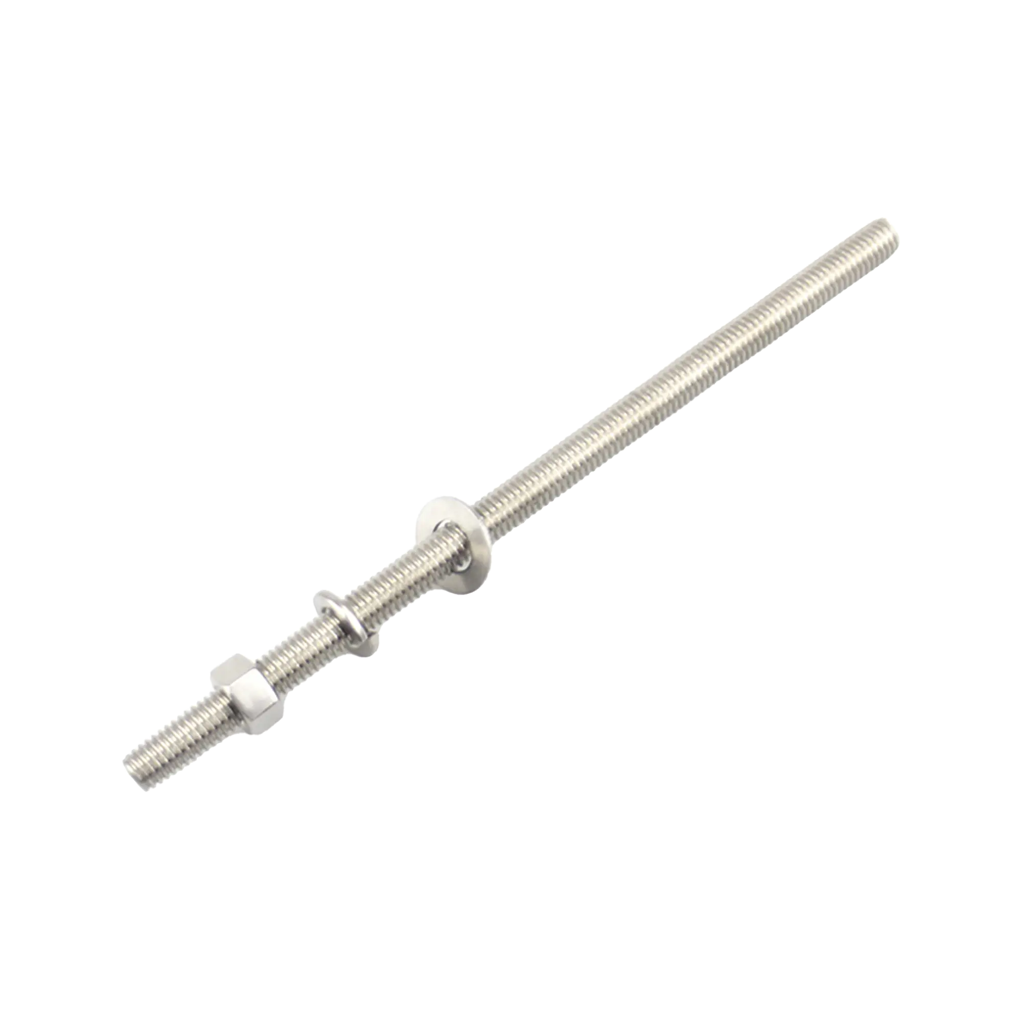 Kit de 10 Varillas Roscadas de 3/8 x 3.5 in, con Arandelas Planas, Arandelas de Seguridad y Tuercas.