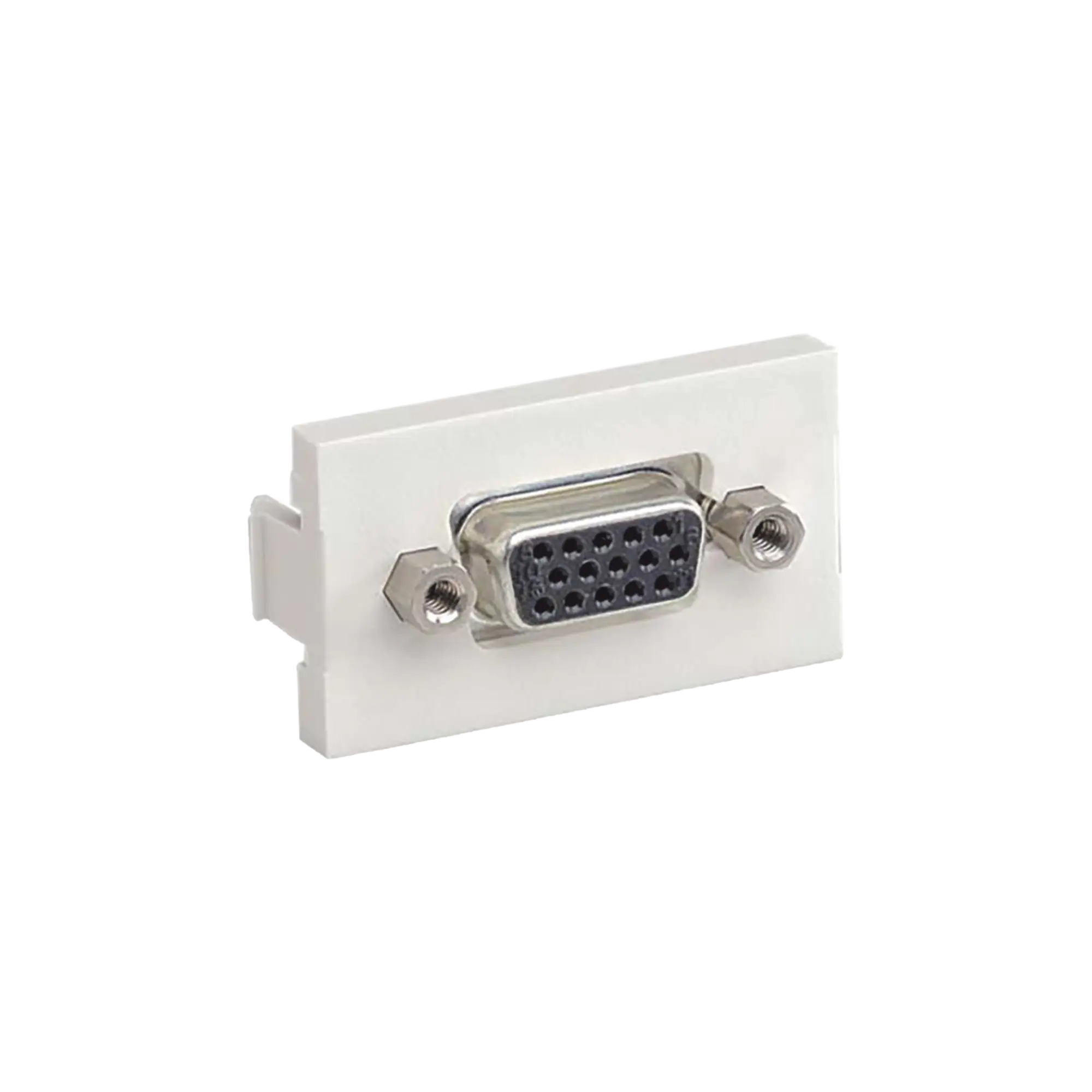 Inserto Plano de 1/3, Con Acoplador VGA Hembra-Hembra de 15 Pines, Color Blanco Mate