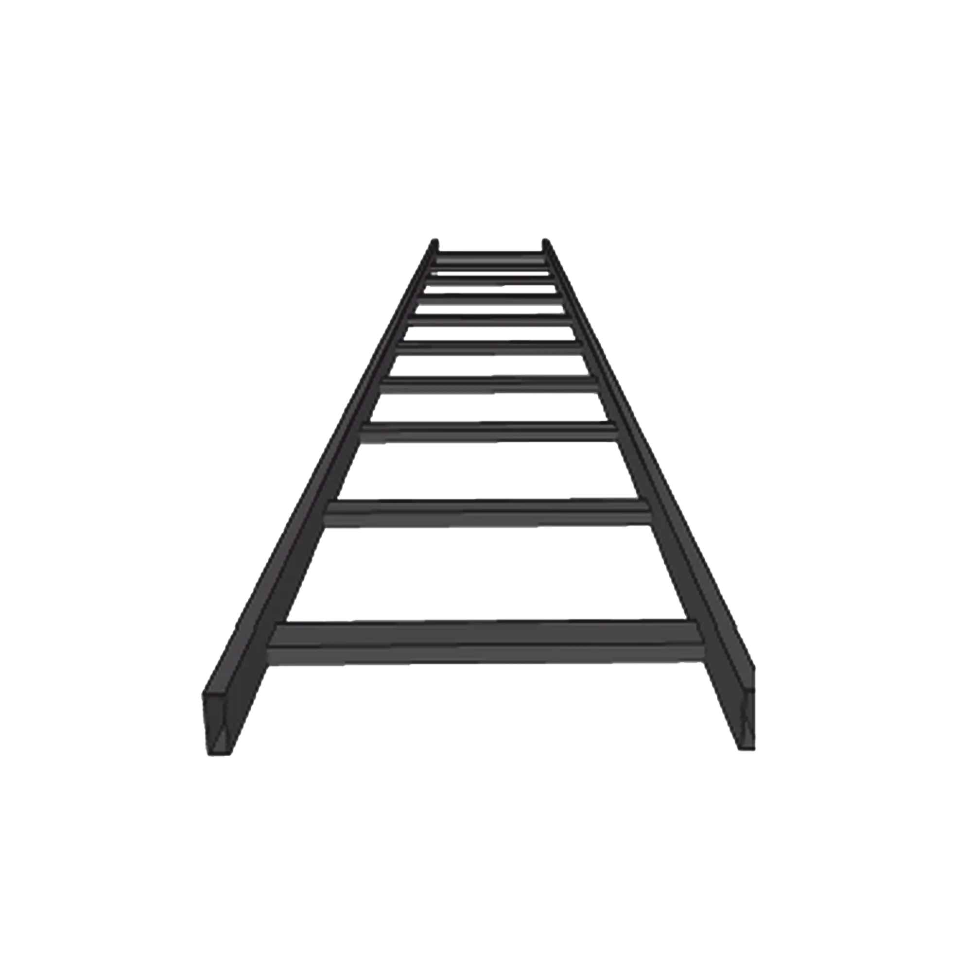 Escalera Tubular de 1.5″ de Peralte y 12″ de Ancho y 3.05 Metros de Largo, Pintura Epóxica Color Negro, Ideal Para Utilizarse en Centros de Datos o Cuartos de Telecomunicacionesl, incluye Coples y Tornillería