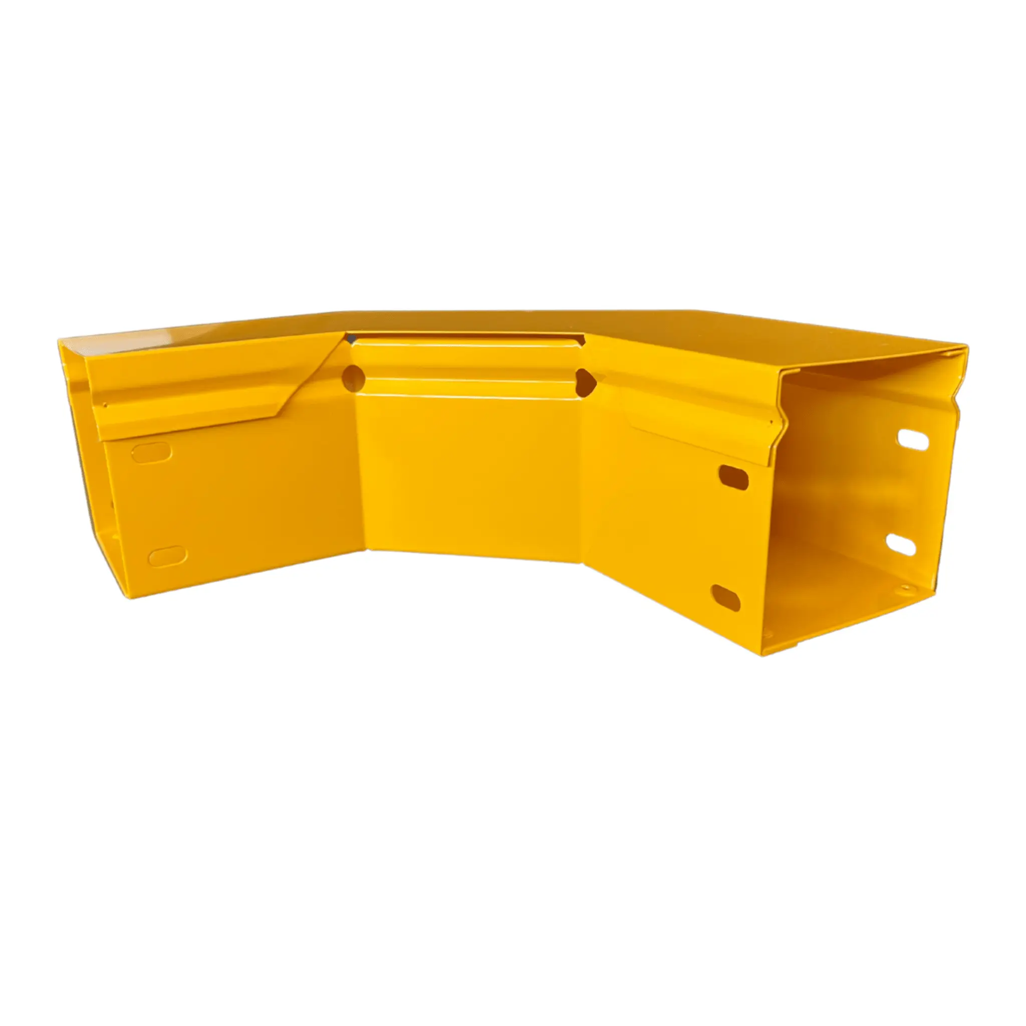 CHFIBER CURVA HORIZONTAL A 90° DE ALUMINIO PERALTE 4″ ANCHO 4″ RADIO 8″ CON RECUBRIMIENTO EN PINTURA EPÓXICA, INCLUYE TAPA , UN PAR DE COPLES Y TORNILLERÍA.