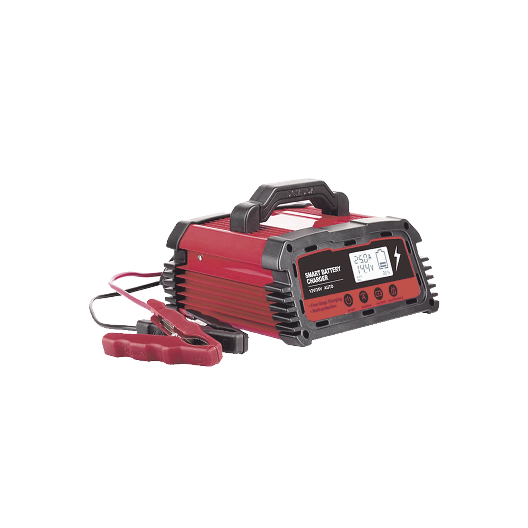 Cargador de Baterías / 12 o 24 Vcc / hasta 250 Ah / 25 A / Display LCD