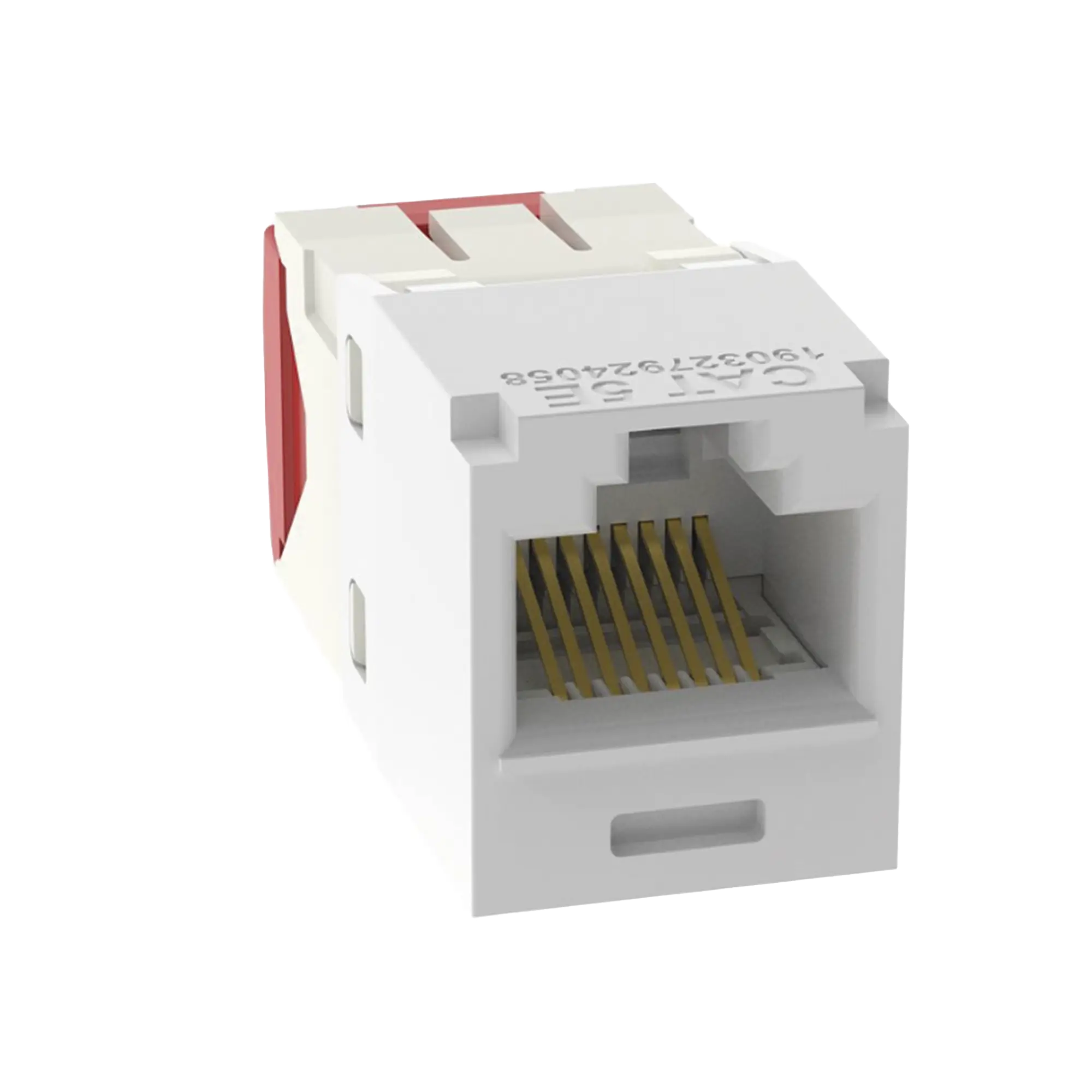 Conector Jack RJ45 Estilo TG, Mini-Com, Categoría 5e, de 8 posiciones y 8 cables, Color Blanco