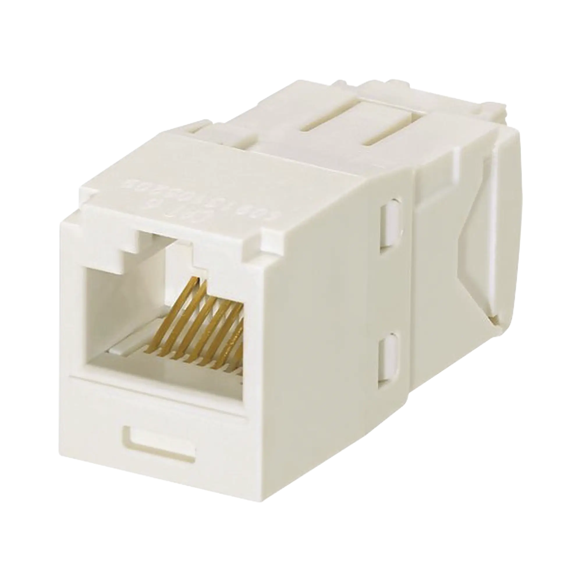 Conector Jack RJ45 Estilo TG, Mini-Com, Categoría 6, de 8 posiciones y 8 cables, Color Blanco Mate