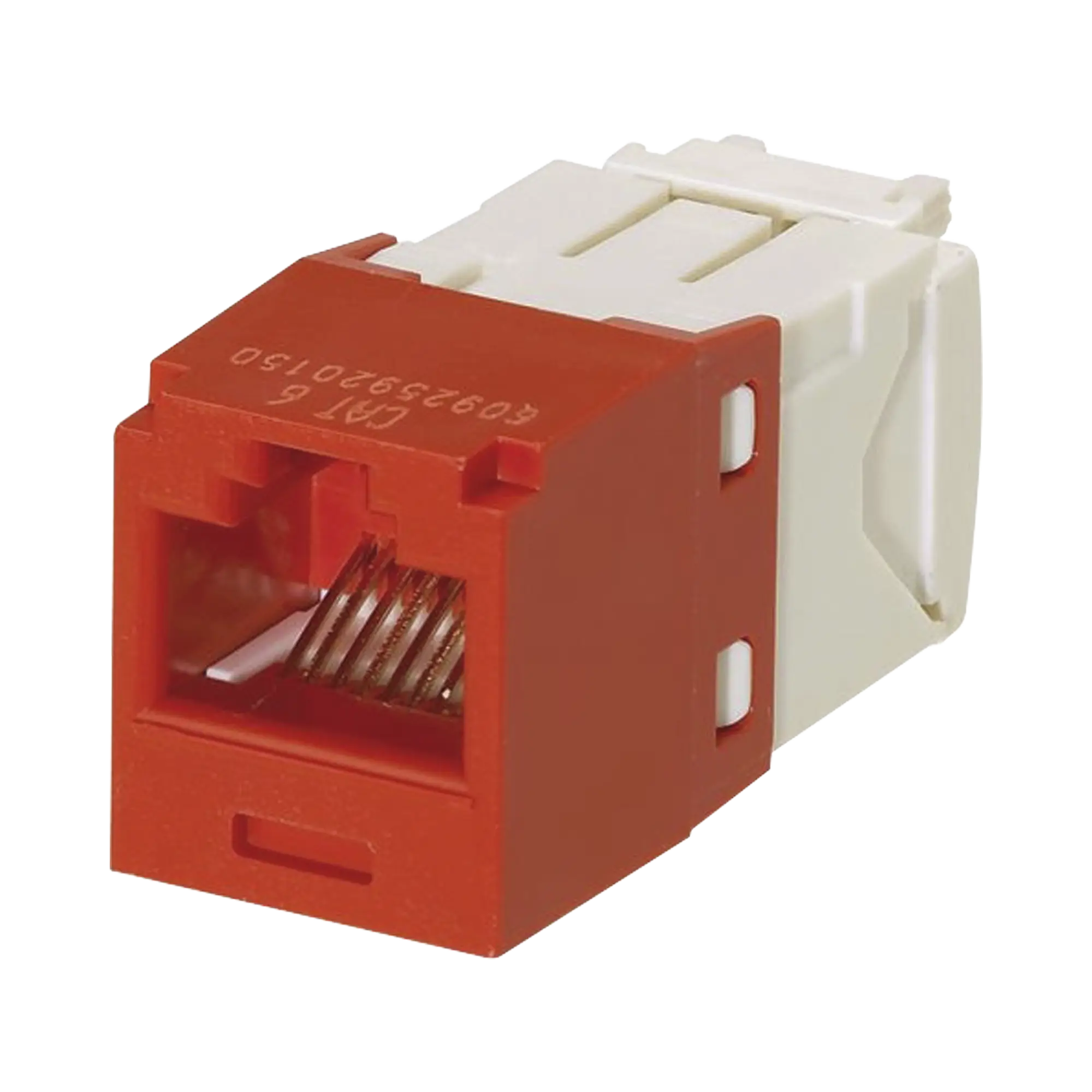 Conector Jack RJ45 Estilo TG, Mini-Com, Categoría 6, de 8 posiciones y 8 cables, Color Rojo