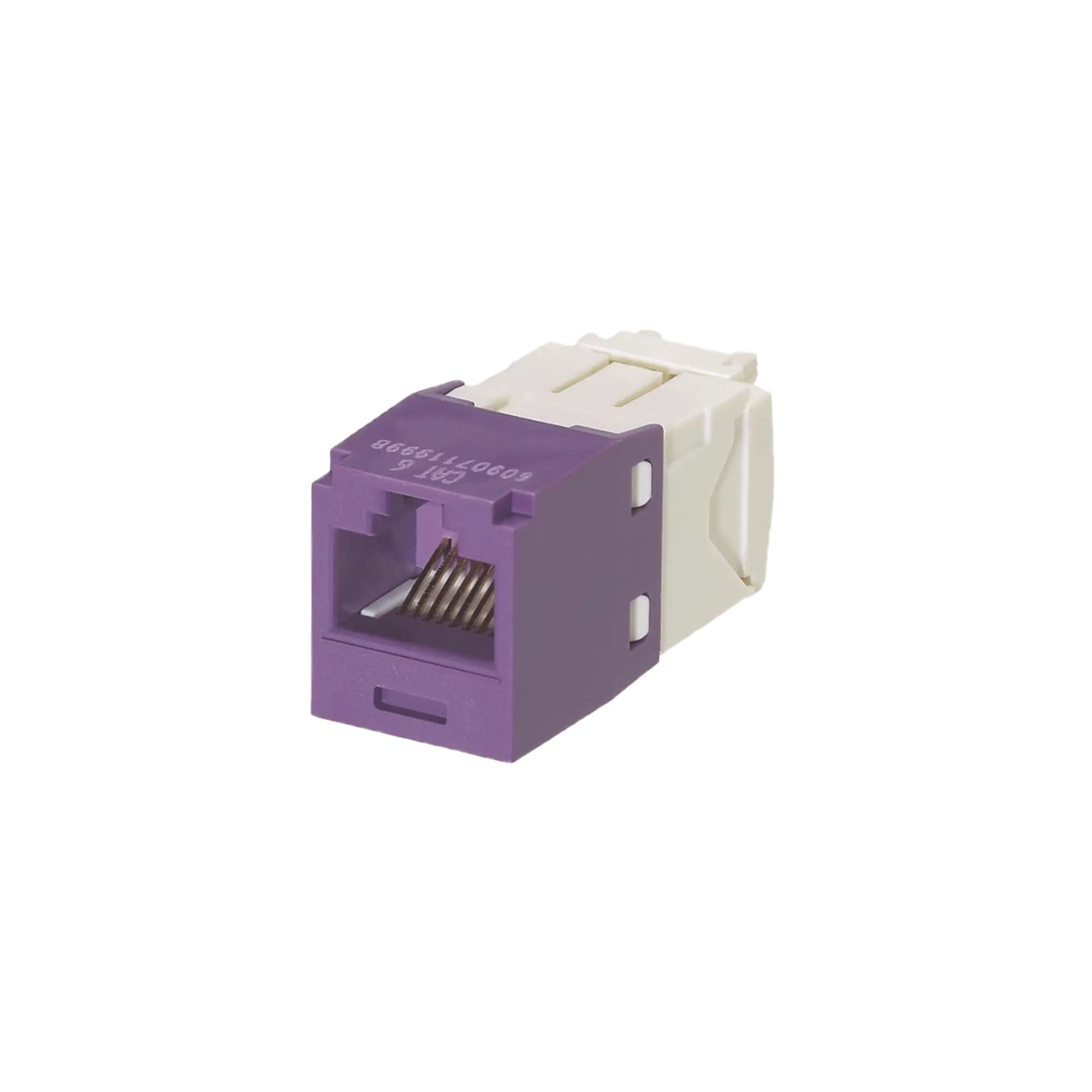 Conector Jack RJ45 Estilo TG, Mini-Com, Categoría 6, de 8 posiciones y 8 cables, Color Violeta