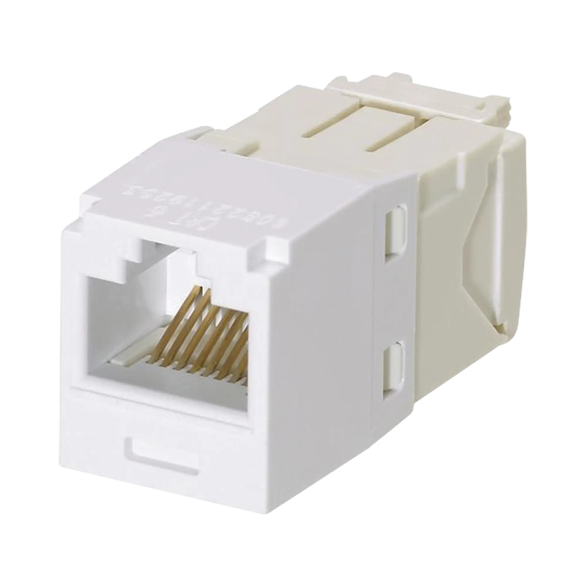 Conector Jack RJ45 Estilo TG, Mini-Com, Categoría 6, de 8 posiciones y 8 cables, Color Blanco