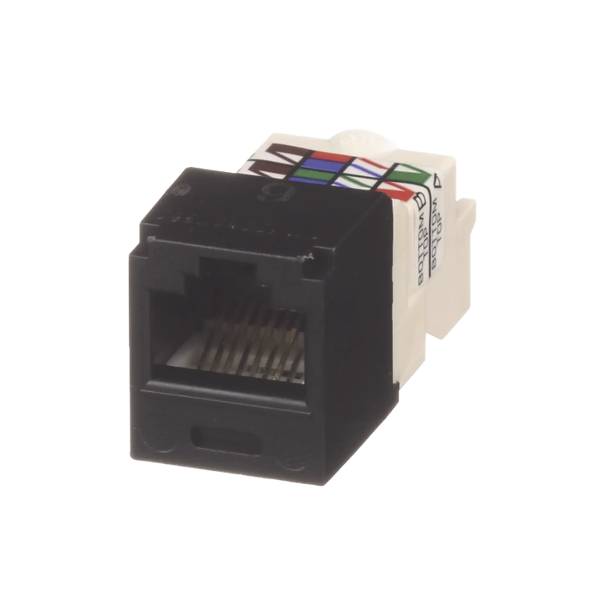 Conector Jack RJ45 Estilo TP, Mini-Com, Categoría 6, de 8 posiciones y 8 cables, Color Negro