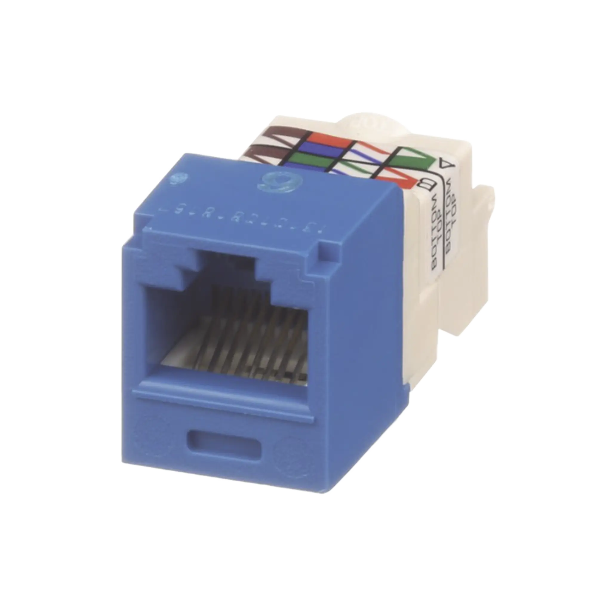 Conector Jack RJ45 Estilo TP, Mini-Com, Categoría 6, de 8 posiciones y 8 cables, Color Azul
