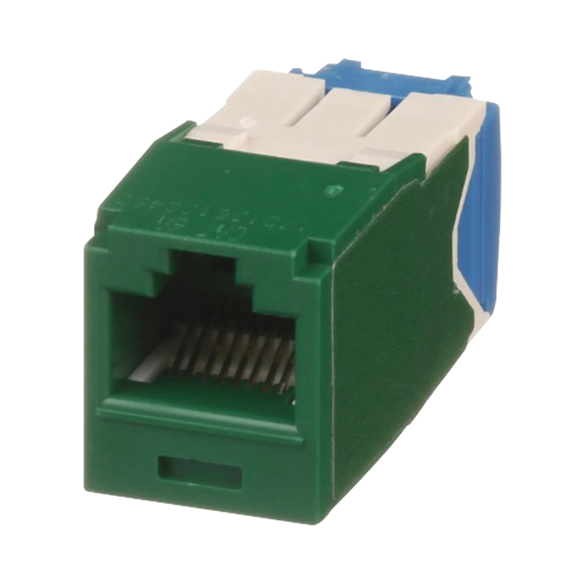 Conector Jack RJ45 Estilo TG, Mini-Com, Categoría 6A, de 8 posiciones y 8 cables, Color Verde