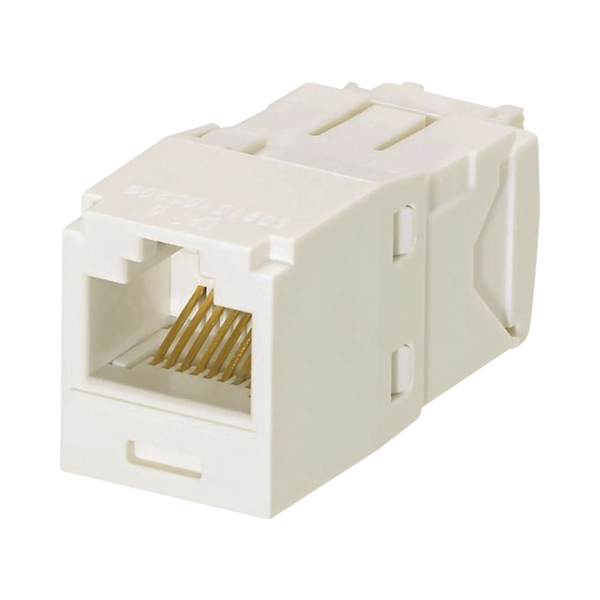 Conector Jack RJ45 Estilo TG, Mini-Com, Categoría 6A, de 8 posiciones y 8 cables, Color Blanco Mate