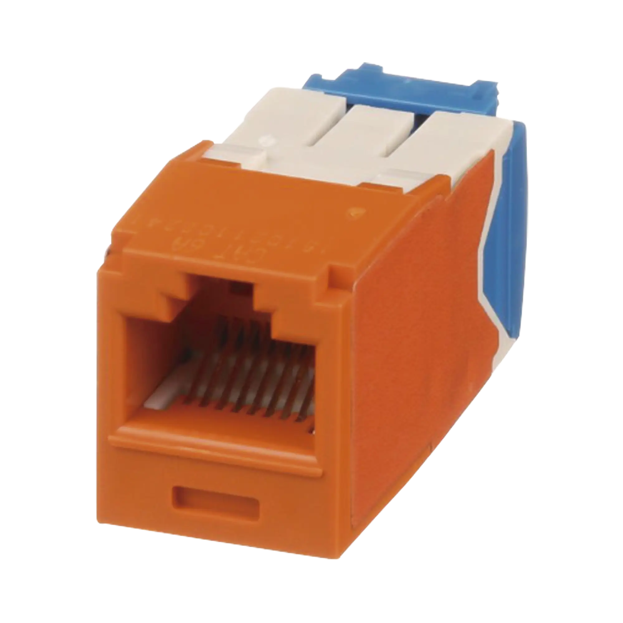 Conector Jack RJ45 Estilo TG, Mini-Com, Categoría 6A, de 8 posiciones y 8 cables, Color Naranja
