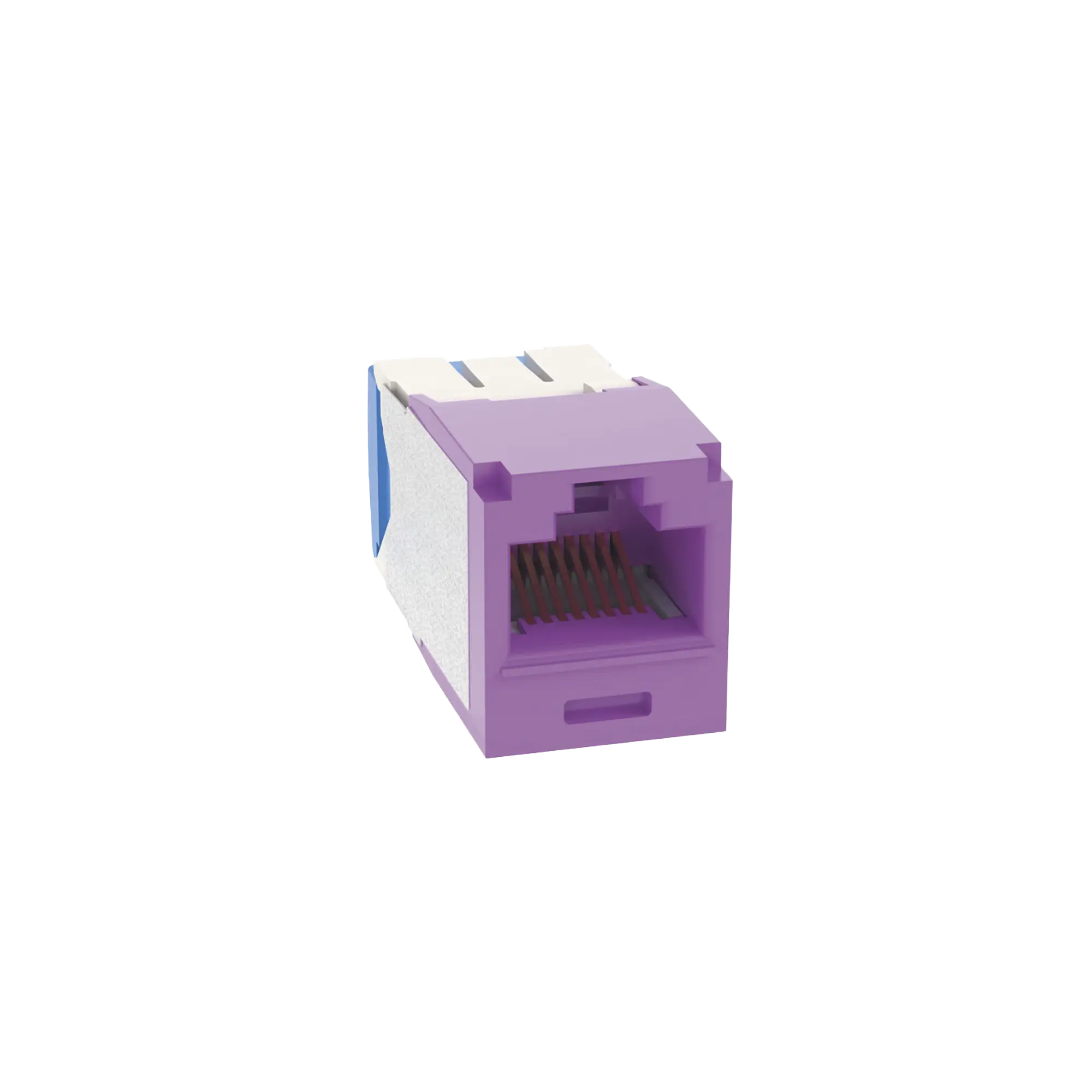 Conector Jack RJ45 Estilo TG, Mini-Com, Categoría 6A, de 8 posiciones y 8 cables, Color Violeta