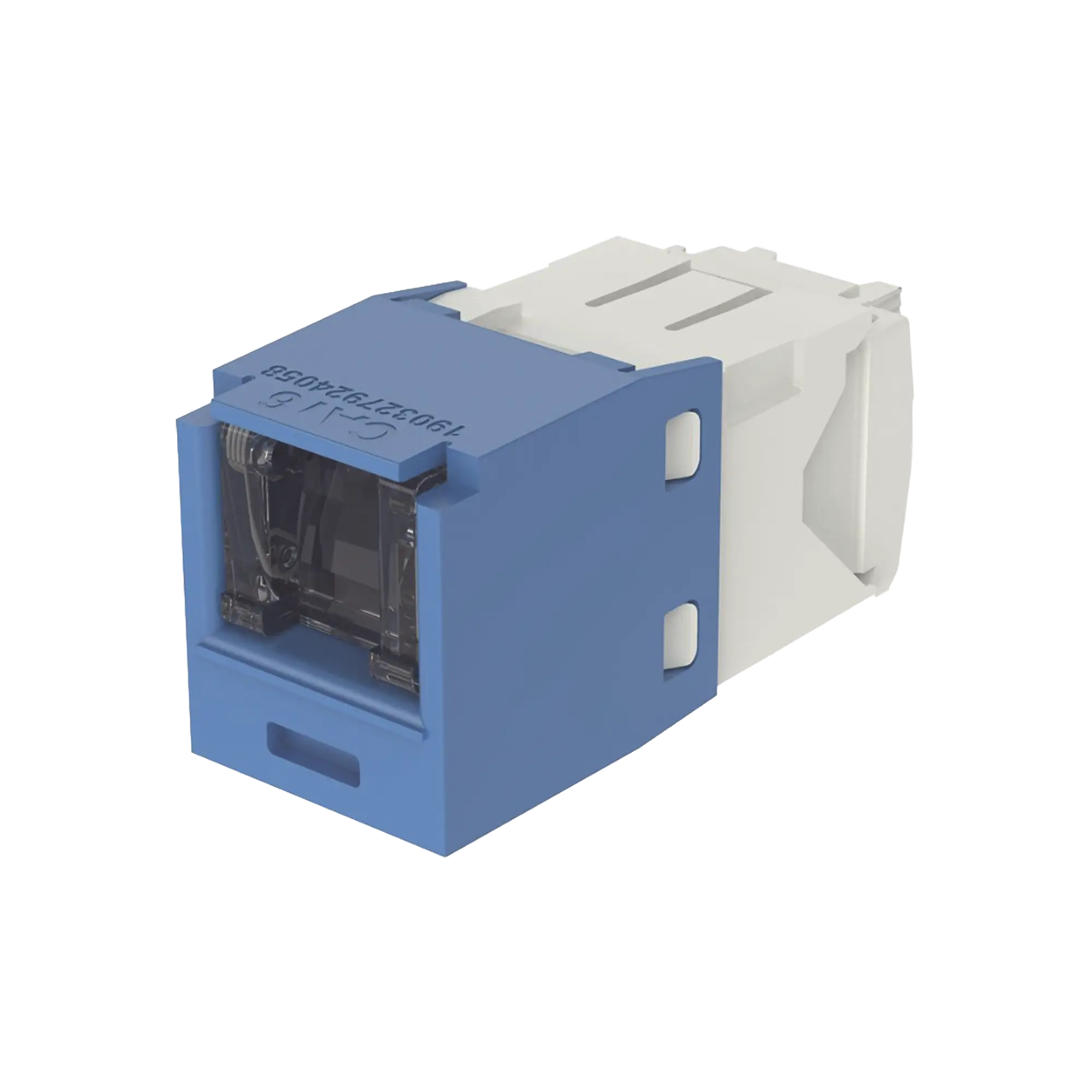 Conector Jack RJ45 Estilo TG con Ventana, Mini-Com, Categoría 6, de 8 posiciones y 8 cables, Color Azul