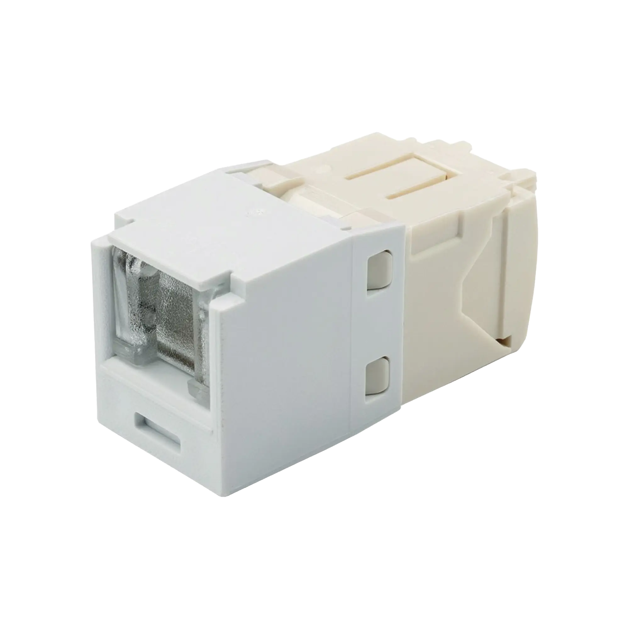 Conector Jack RJ45 Estilo TG con Ventana, Mini-Com, Categoría 6, de 8 posiciones y 8 cables, Color Blanco