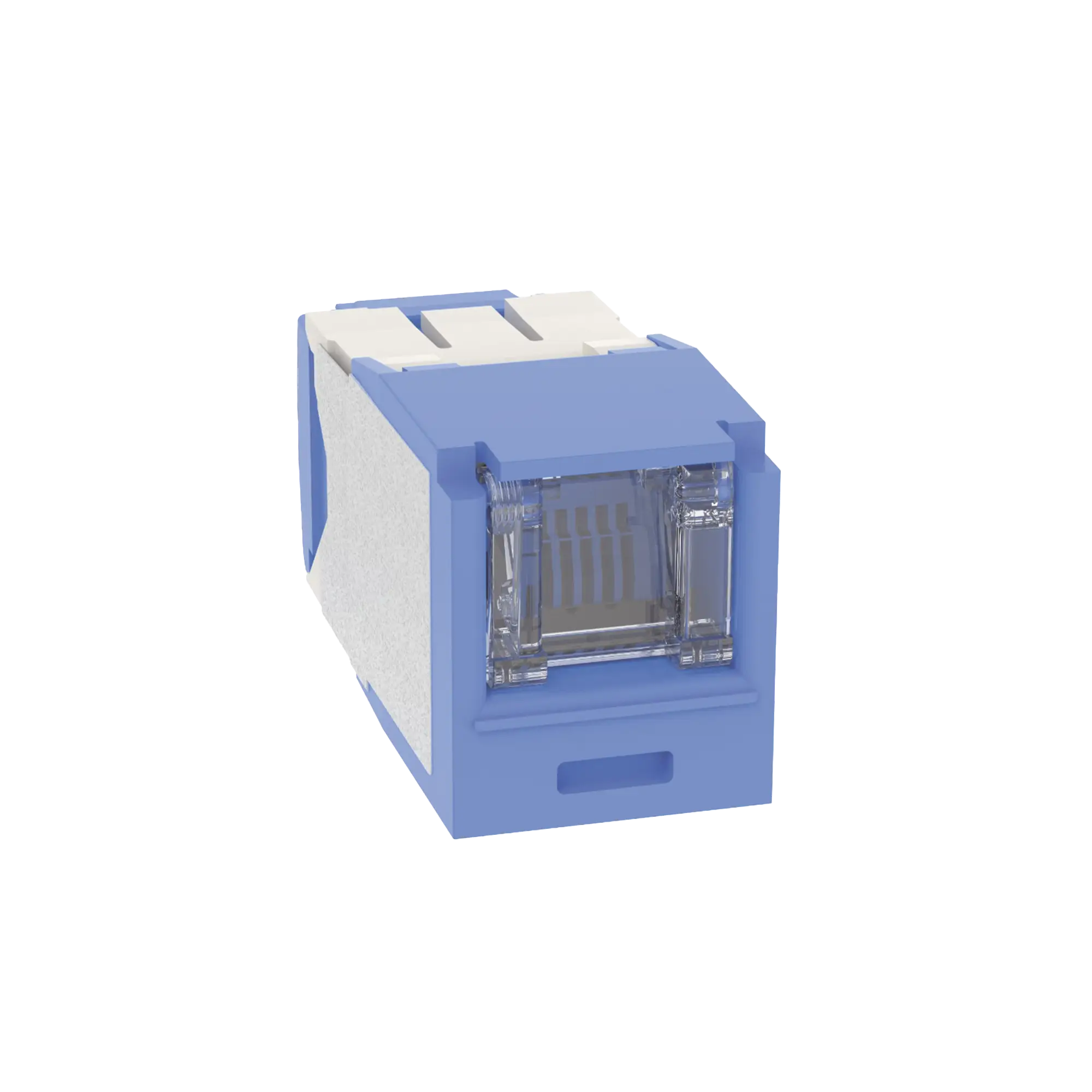 Conector Jack RJ45 Estilo TG con Ventana, Mini-Com, Categoría 6A, de 8 posiciones y 8 cables, Color Azul
